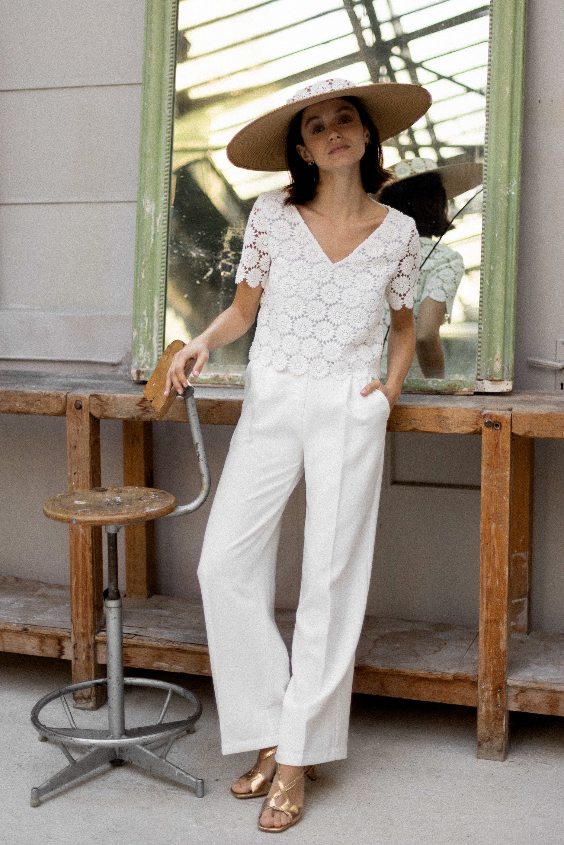 Pantalon à pinces mariée