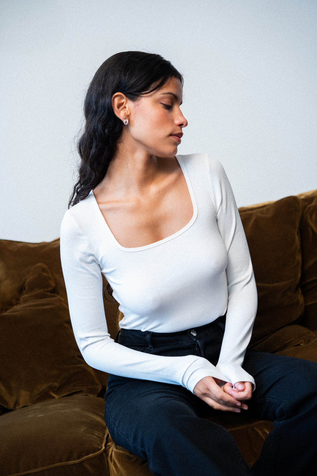 Sous pull col carré écru
