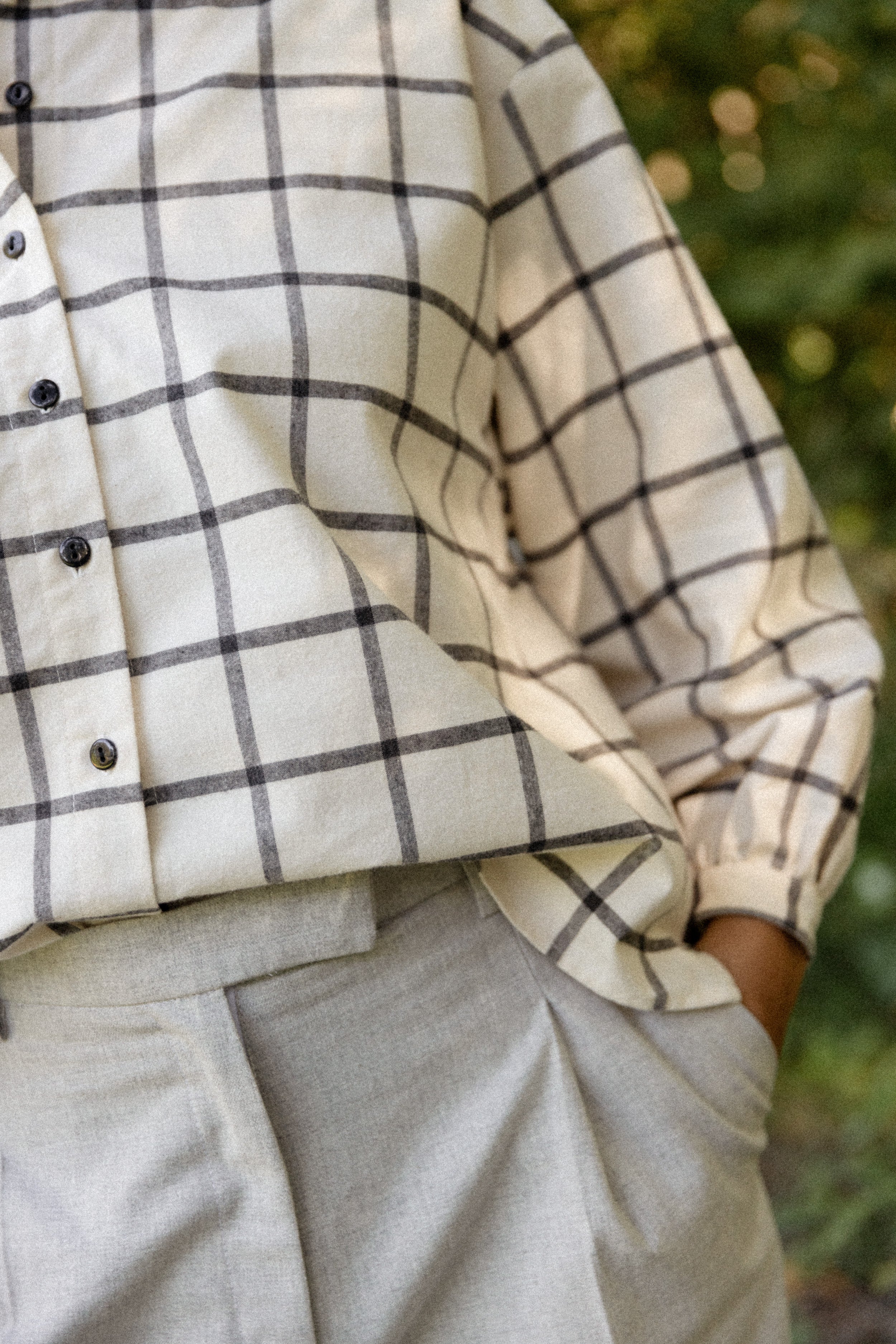 Blouse col mao Flanelle