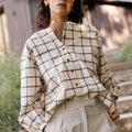 Blouse col mao Flanelle