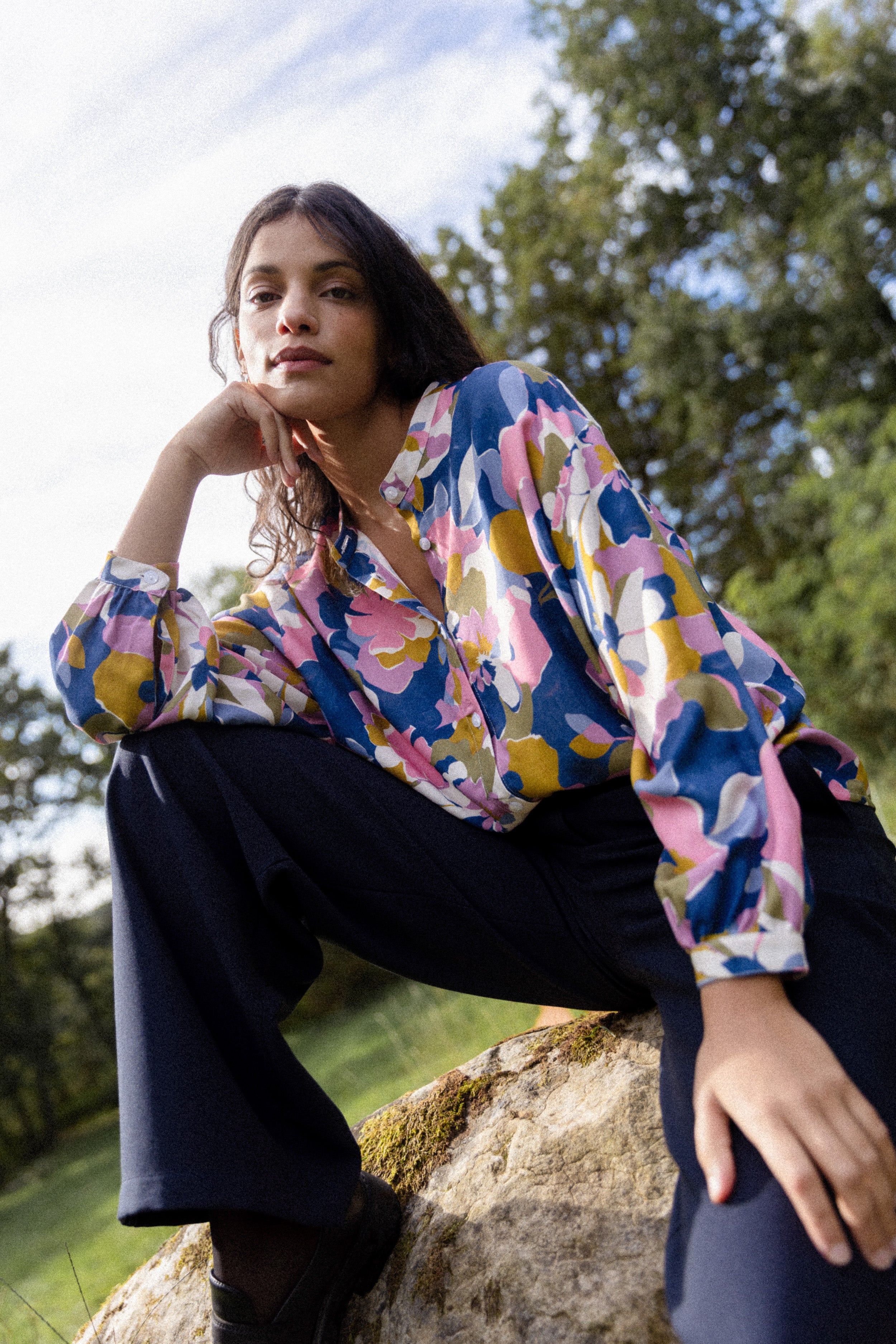 Blouse col mao Rosalie