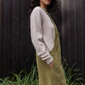Robe salopette velours olive