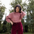 Pantalon ample Velours Bordeaux
