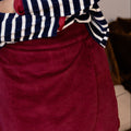 Jupe short velours bordeaux