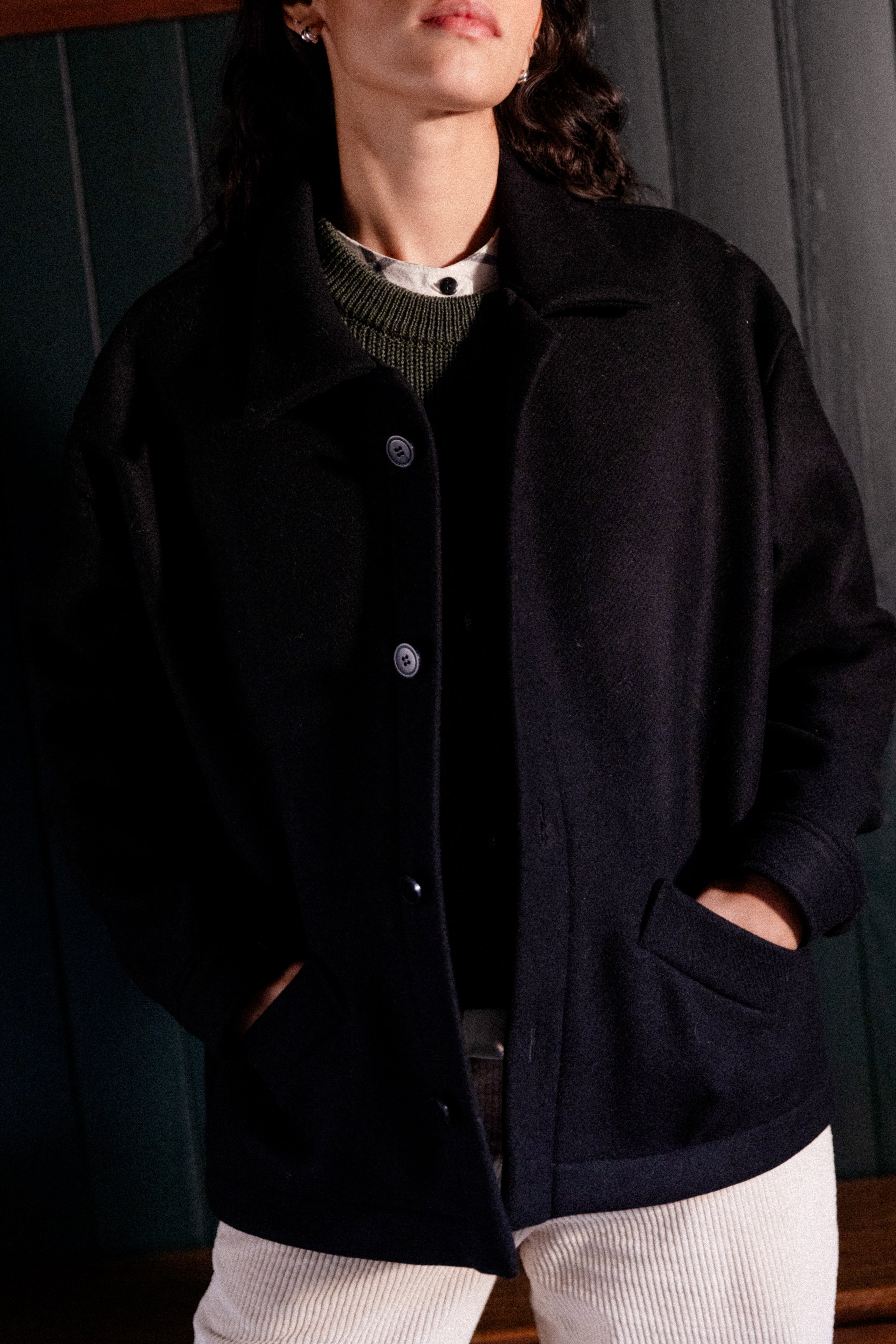 Veste teddy noire
