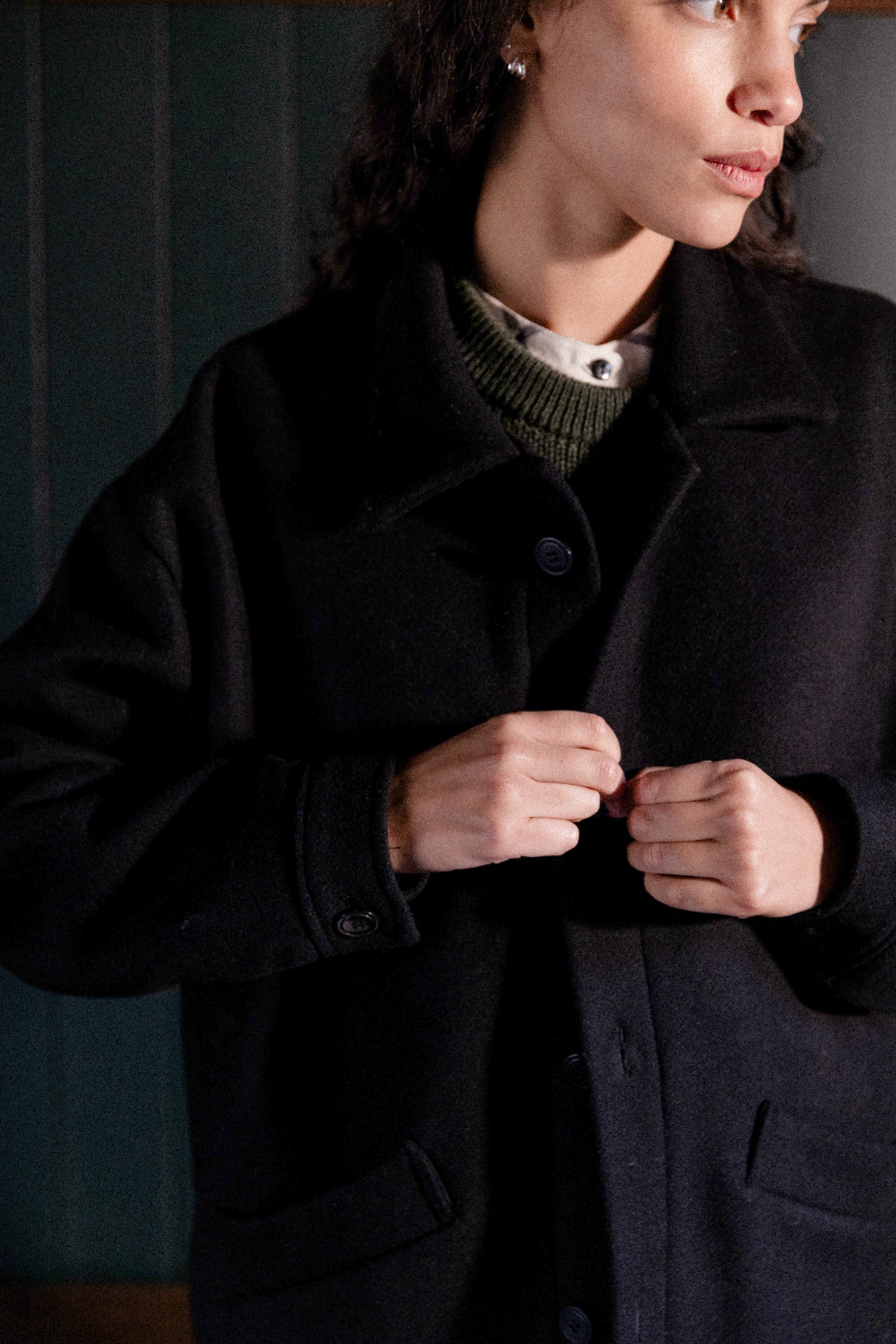 Veste teddy noire