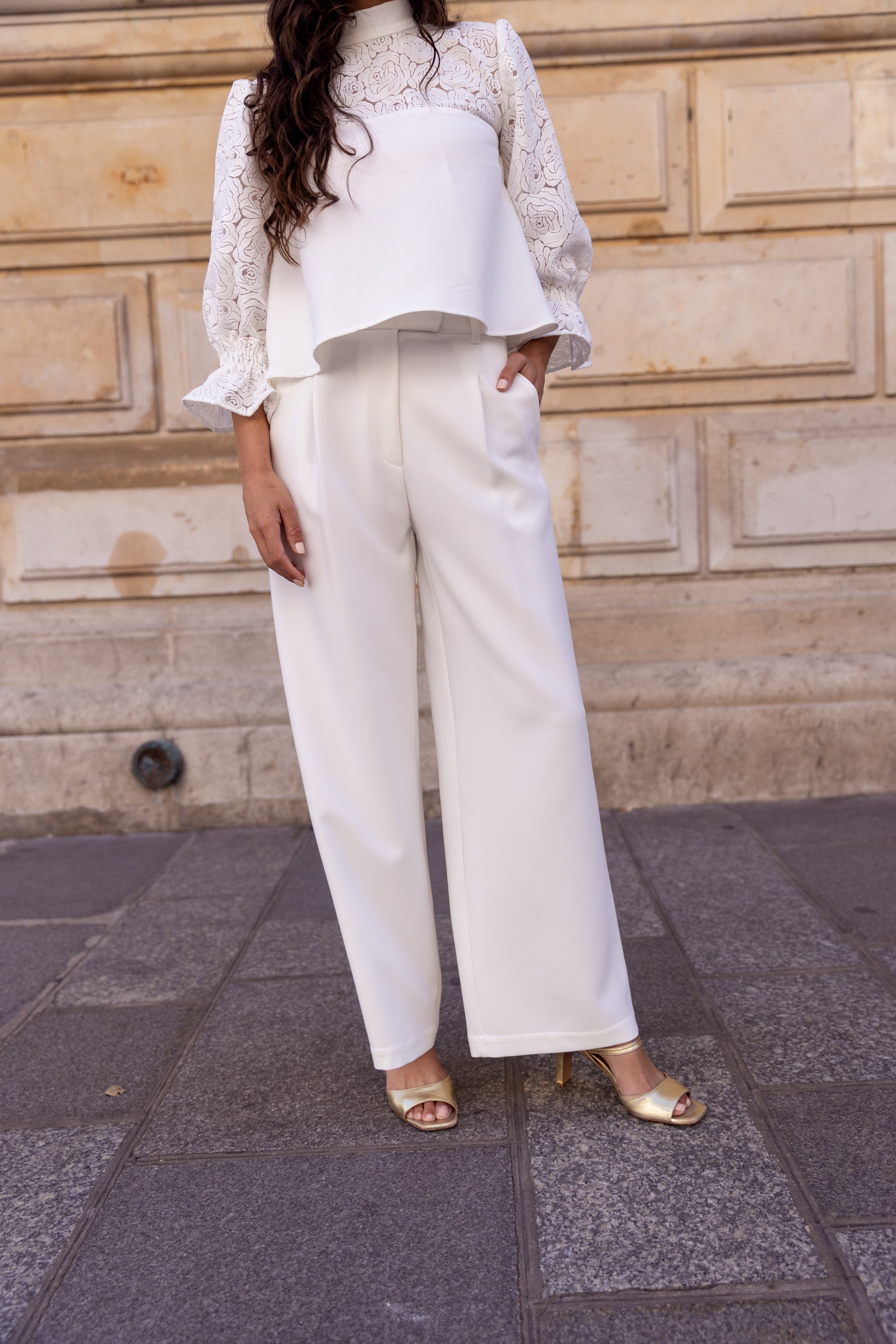 Pantalon à pinces mariée