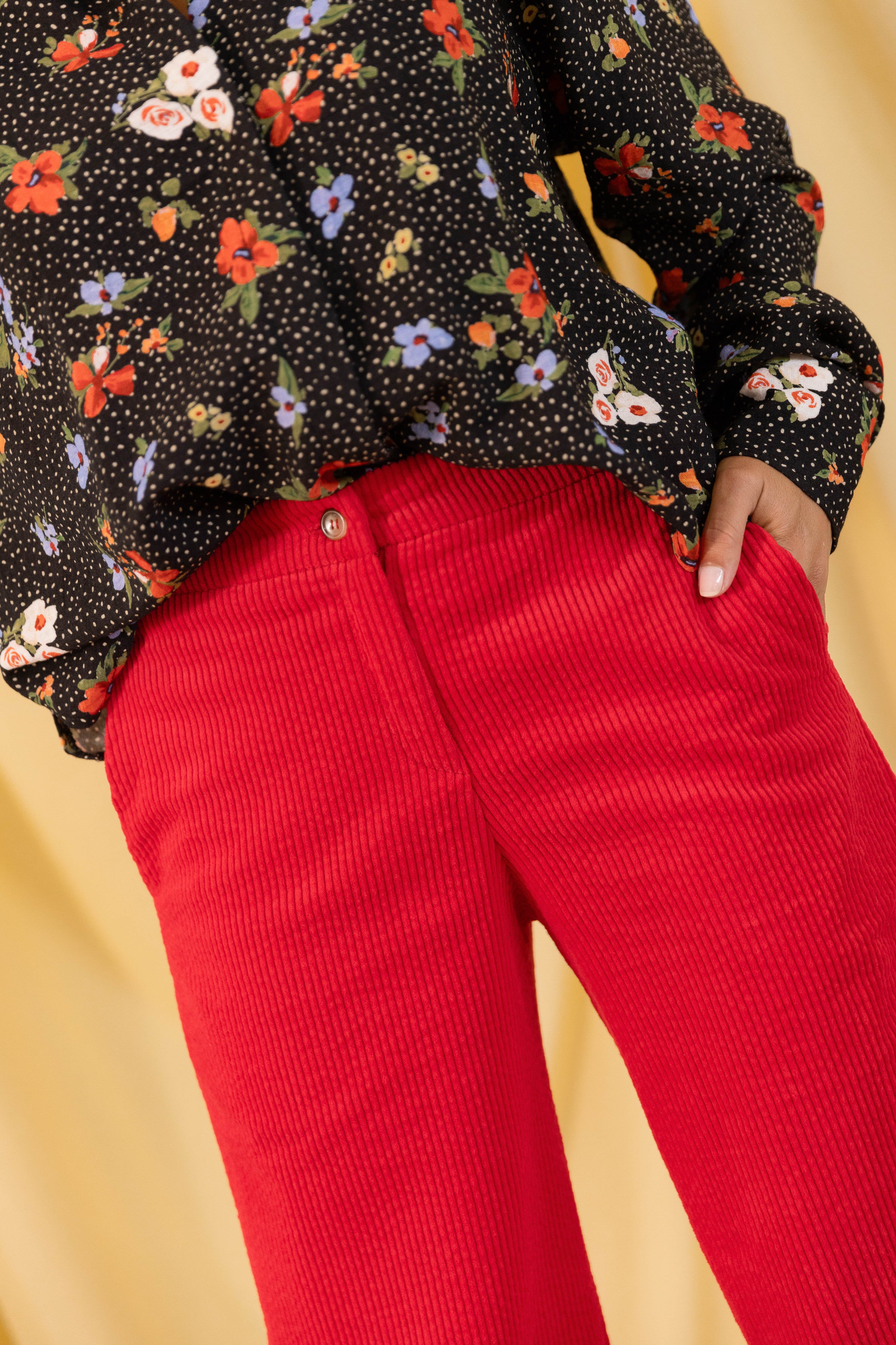 Pantalon ample coquelicot