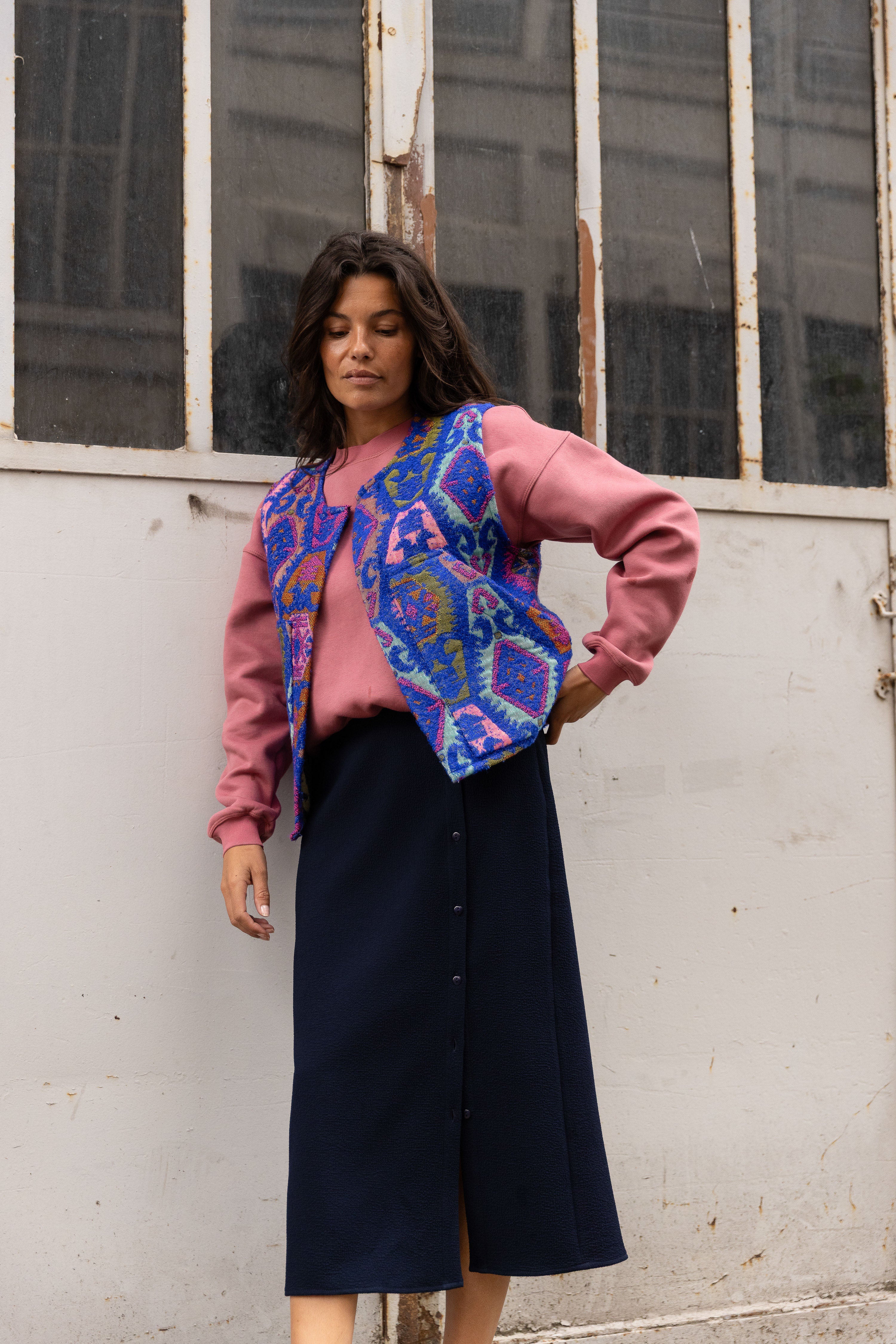 Fendue boutonnée Céleste