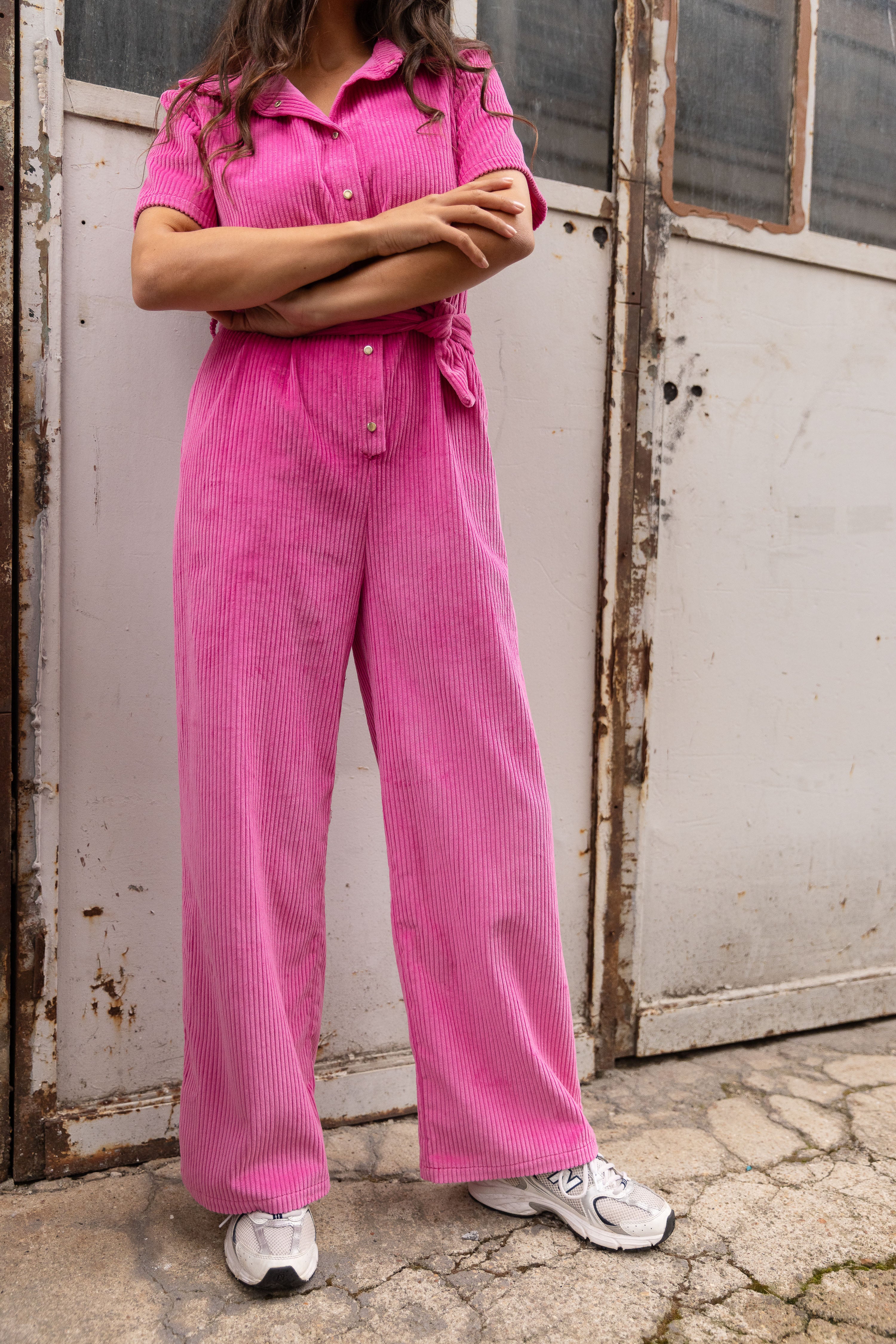 Combinaison velours rose