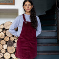 Robe salopette velours bordeaux