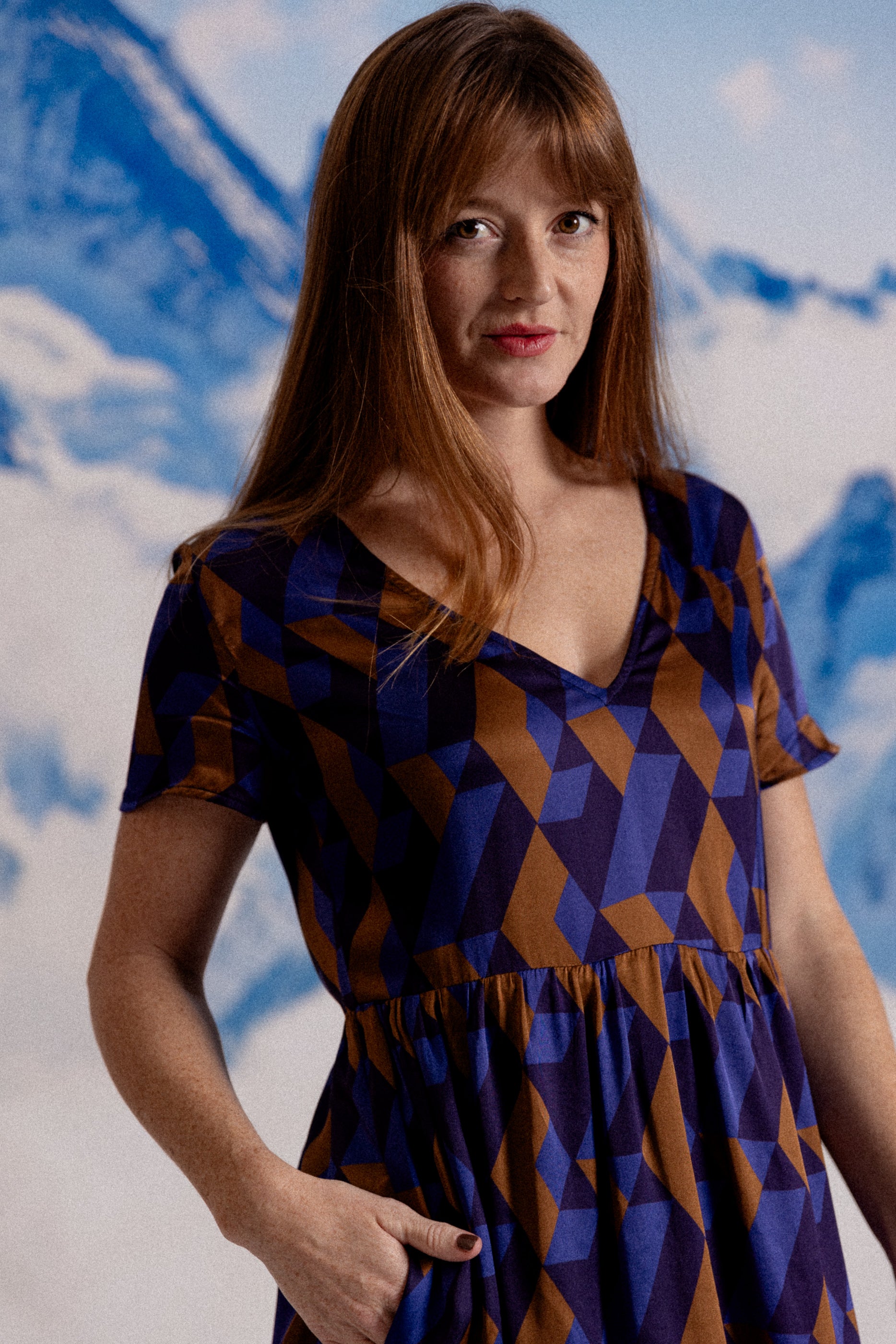 Vestido pequeño Prairie marino 