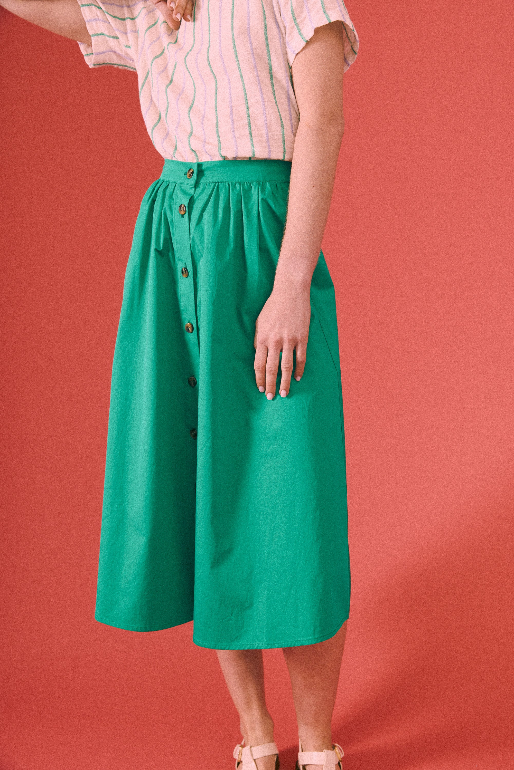 Midi boutonnée Absinthe