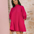 Raspberry baby doll guest dress
