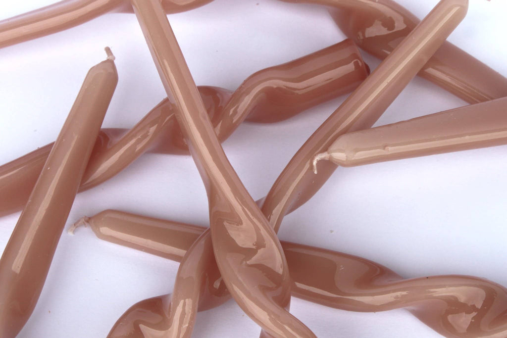 Bougies Twist Taper MÆGEN, paquet de 3, rose plâtre