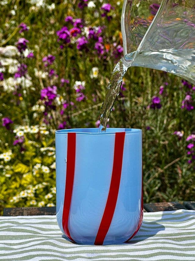 Atina Glassware - Blue and Red