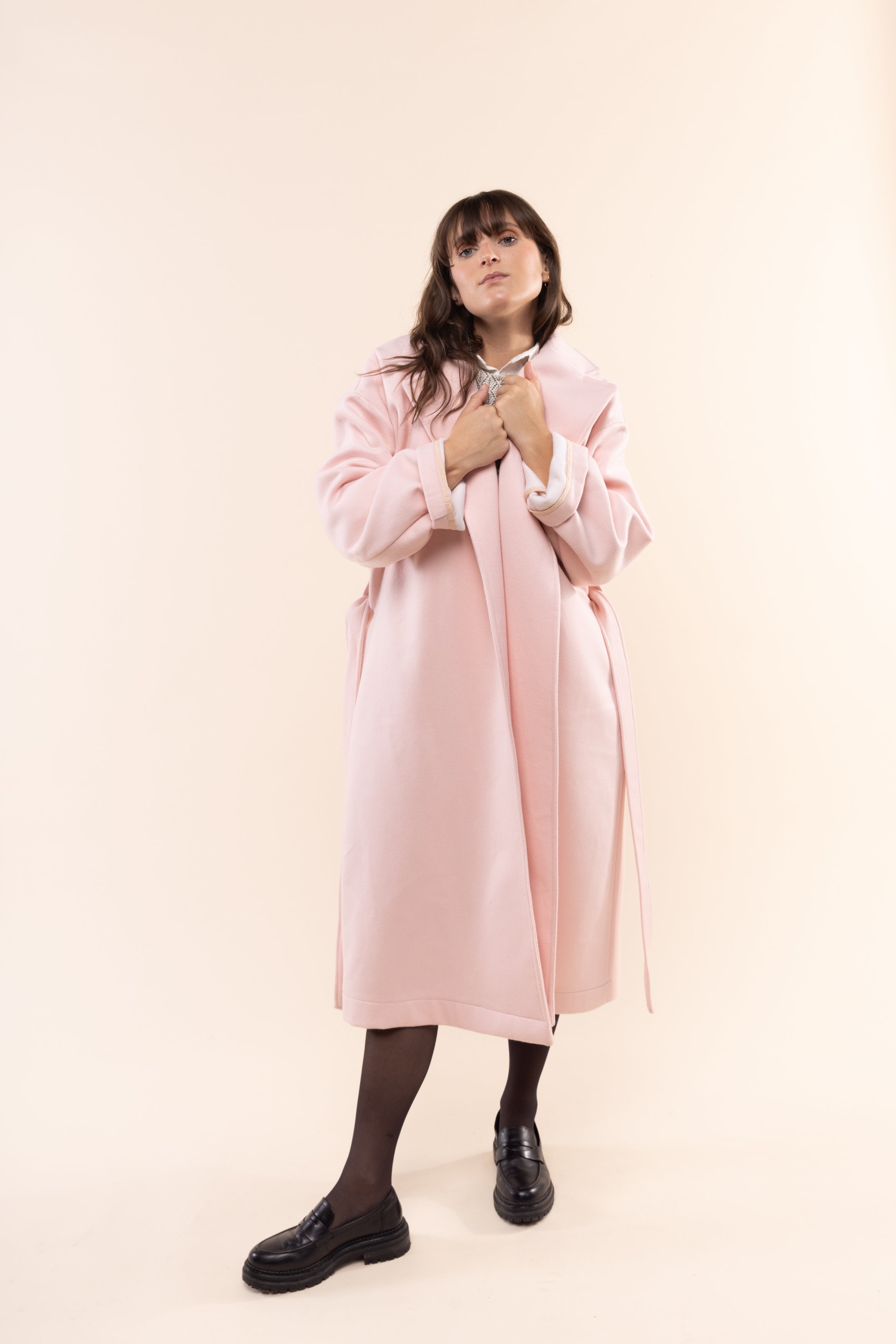 Manteau oversize rose