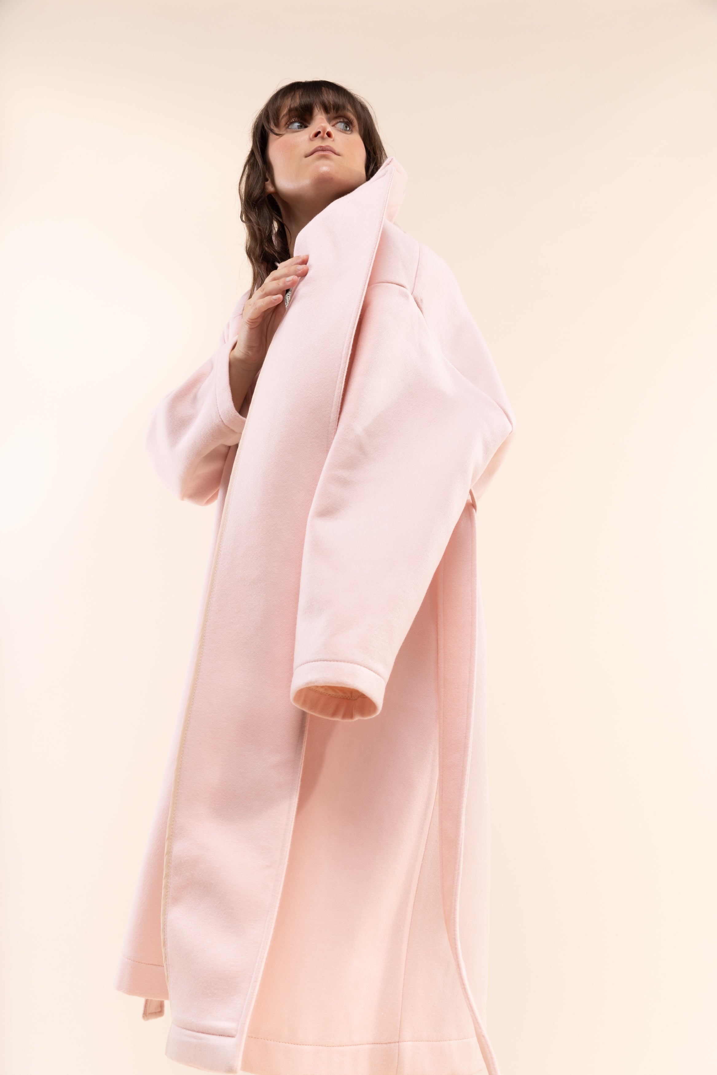 Manteau oversize rose
