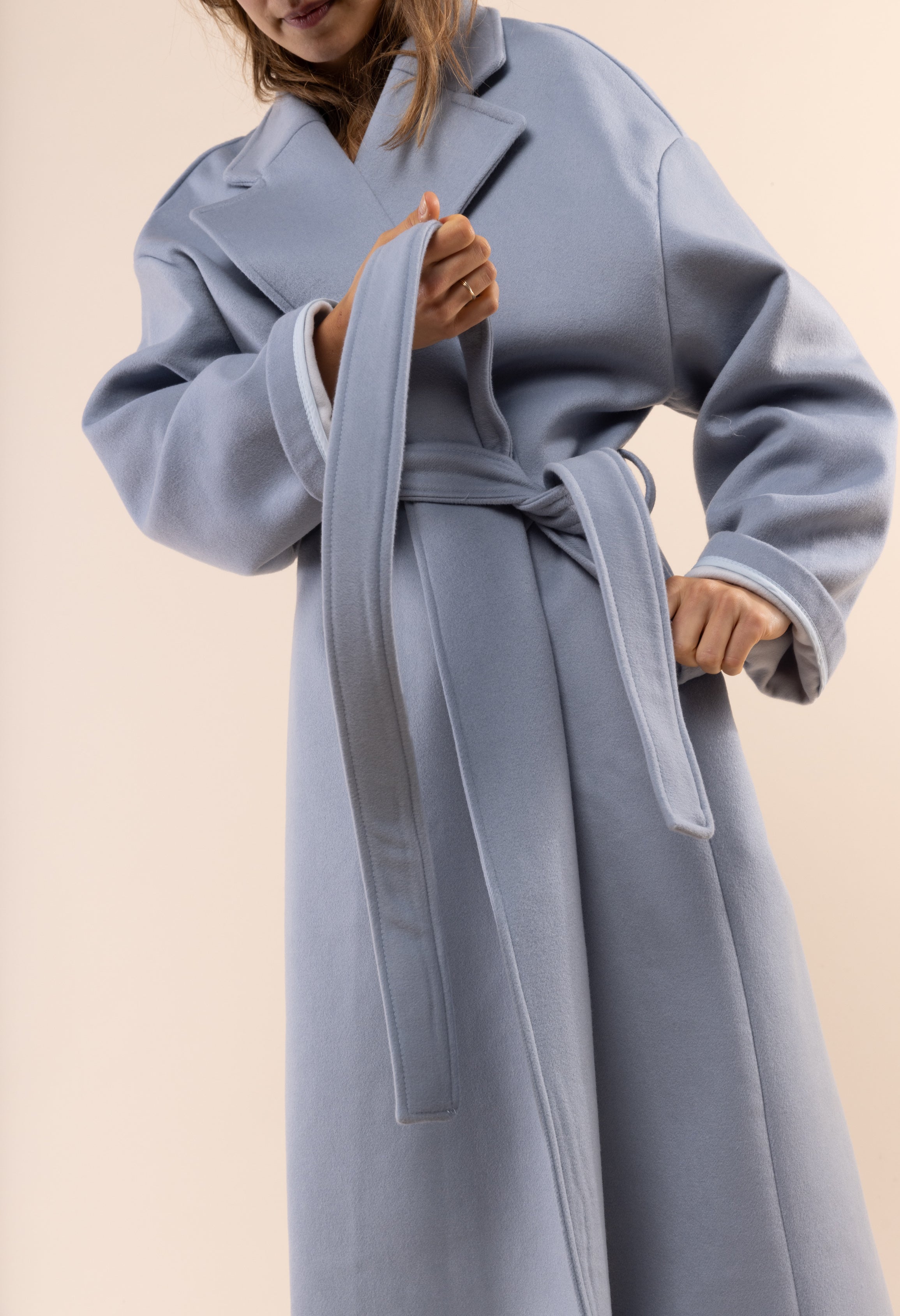 Manteau oversize bleu gris