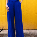 Pantalon à pinces bleu électrique