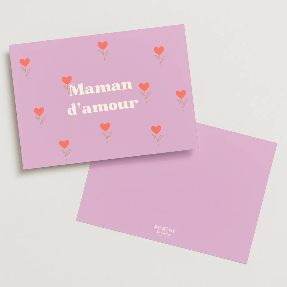 Postcard - Tulip hearts "My dear mother"