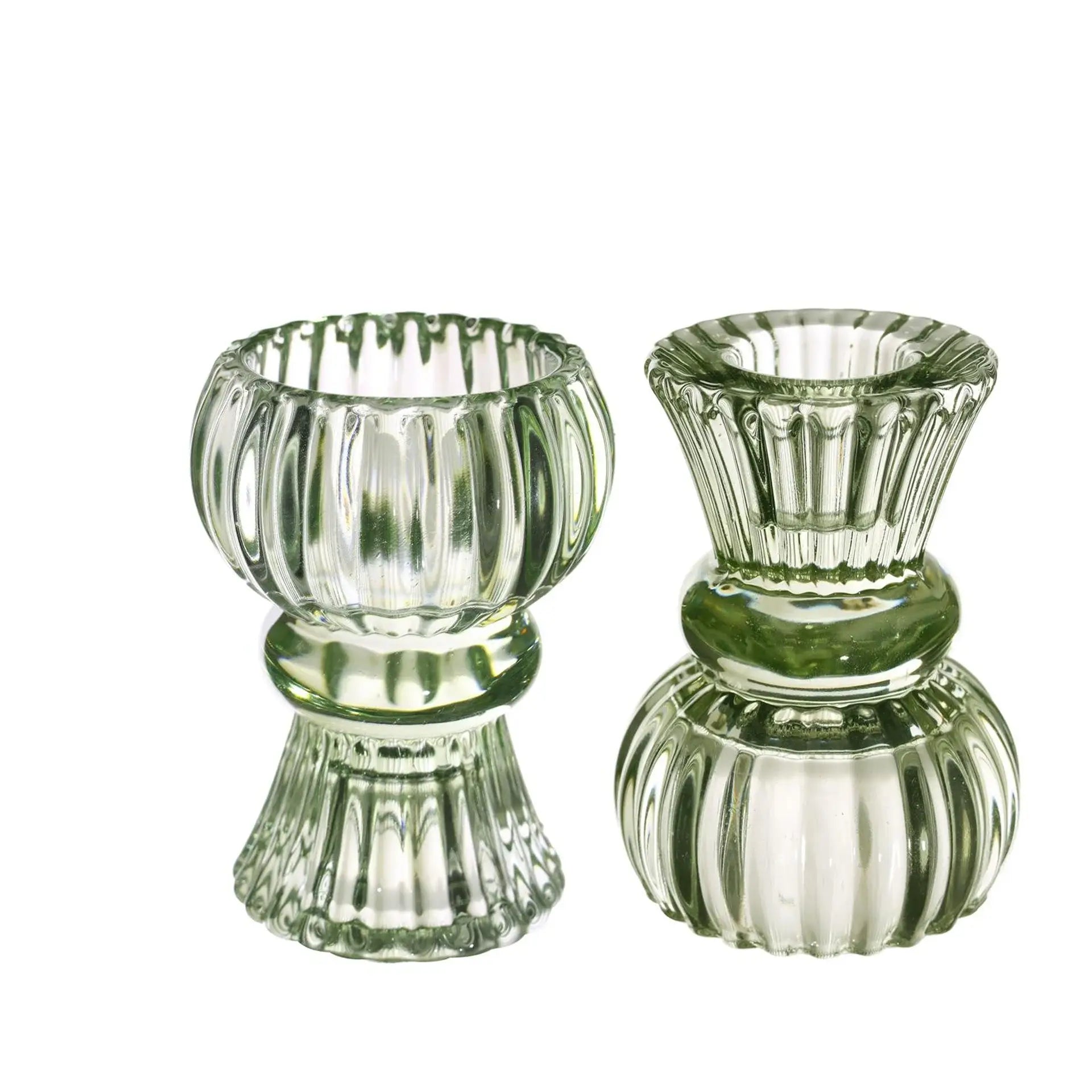 Nora Candle Holder Duo - Light Green