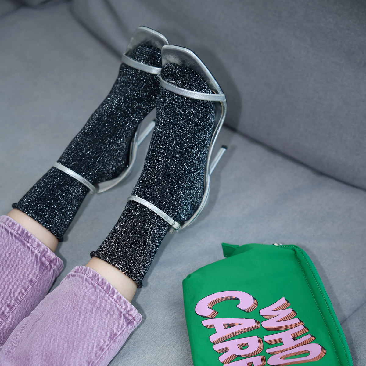 Chaussettes en Lurex à paillettes | Noires