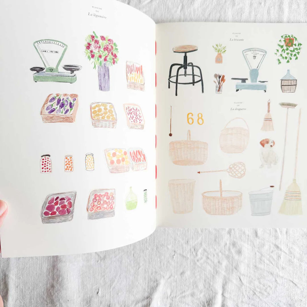 Carnet de coloriages et de stickers / Le Marché