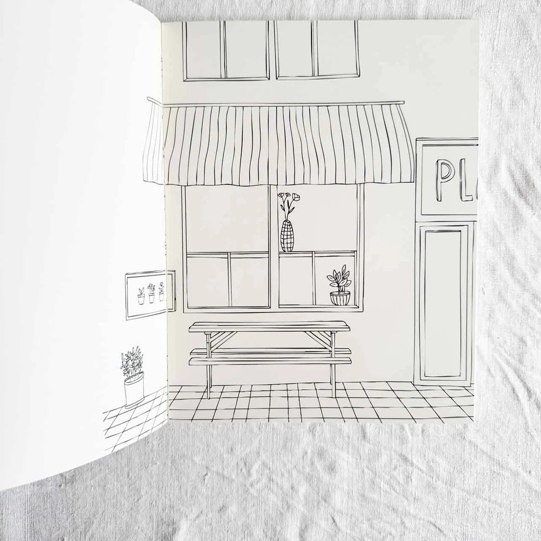 Carnet de coloriages et de stickers / Le Marché