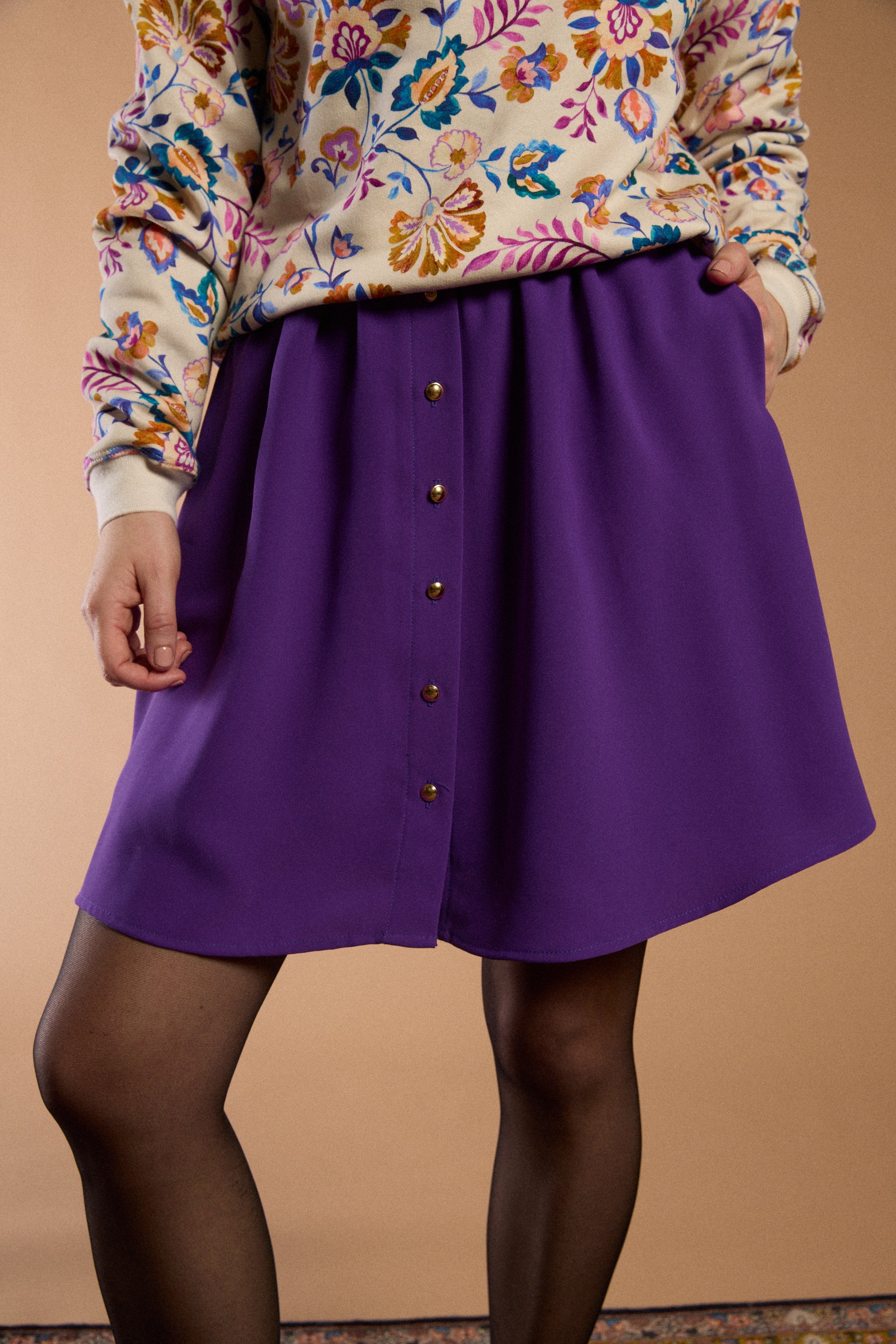 Courte boutonnée purple haze