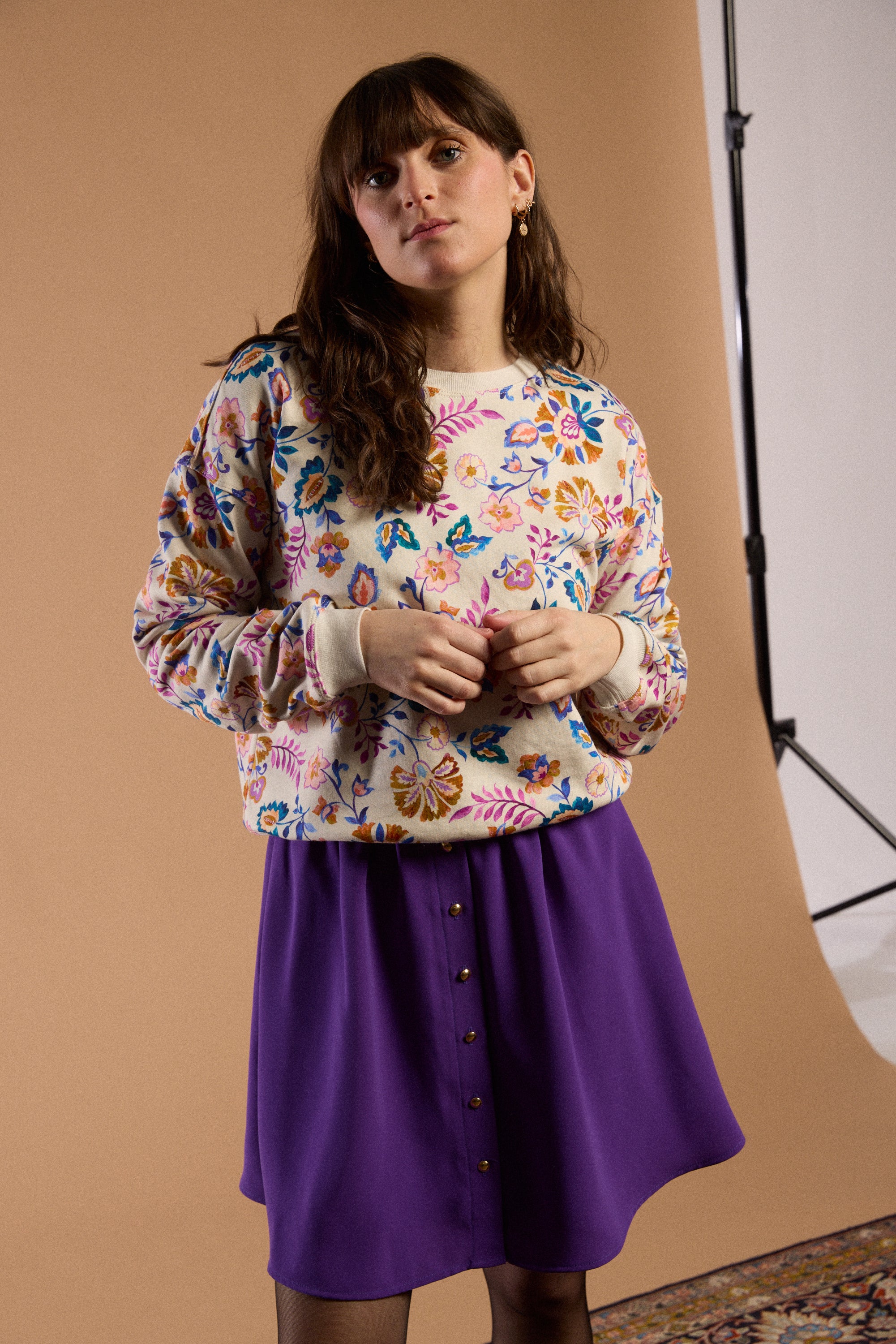 Courte boutonnée purple haze