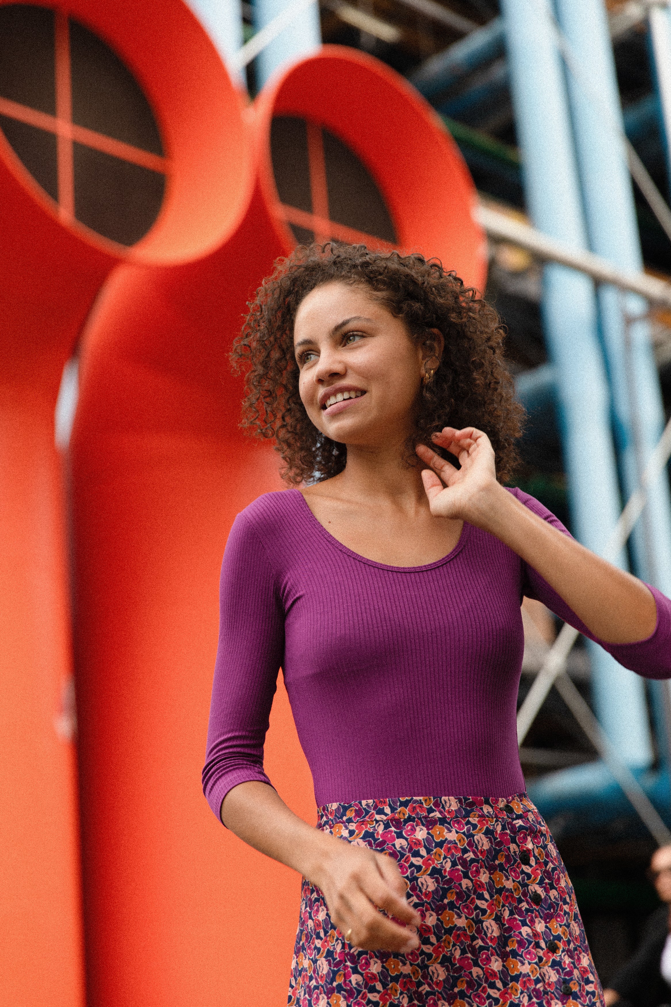 Black Round-neck bodysuit 