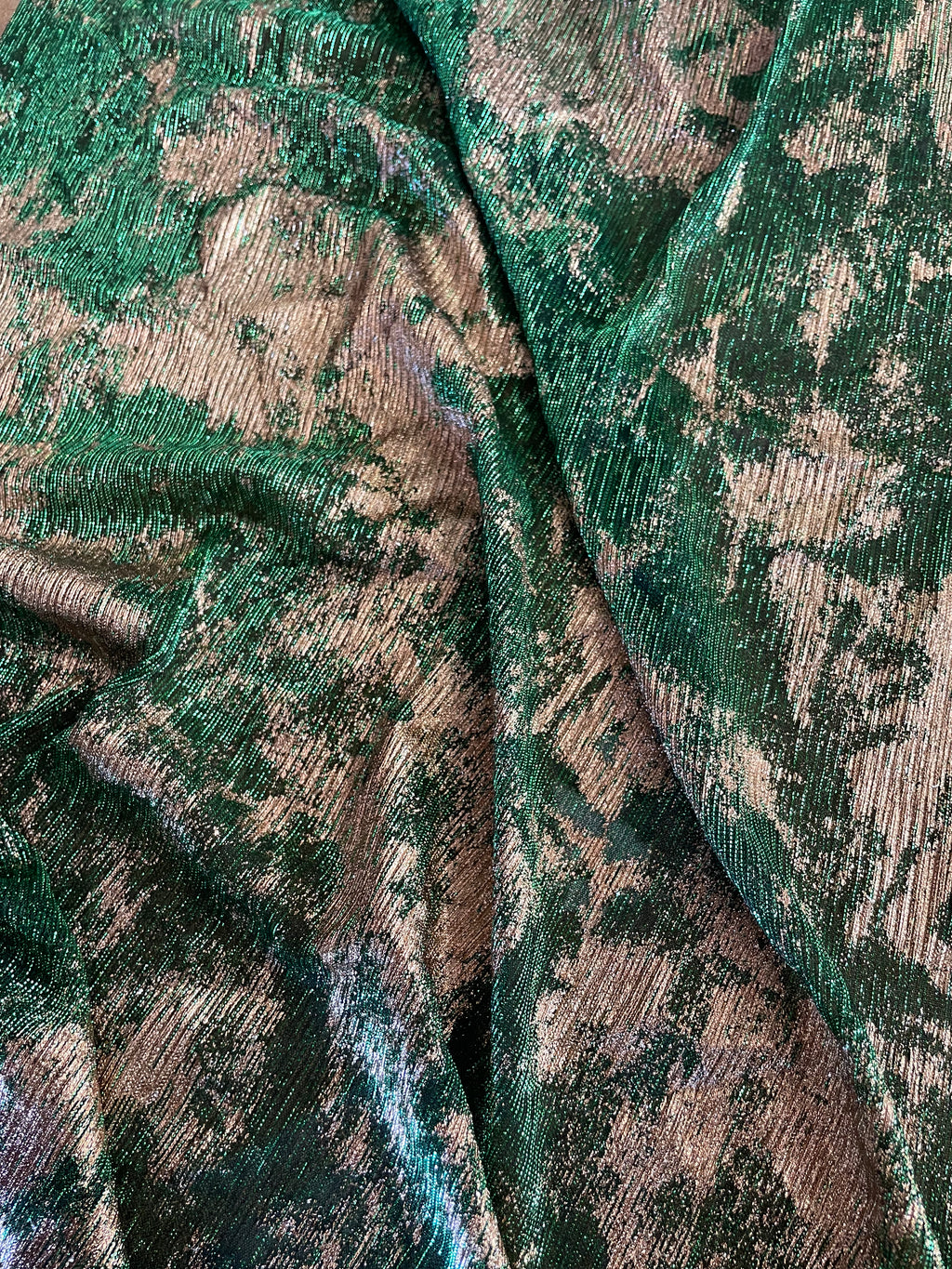 Coupon Maille lurex vert et doré