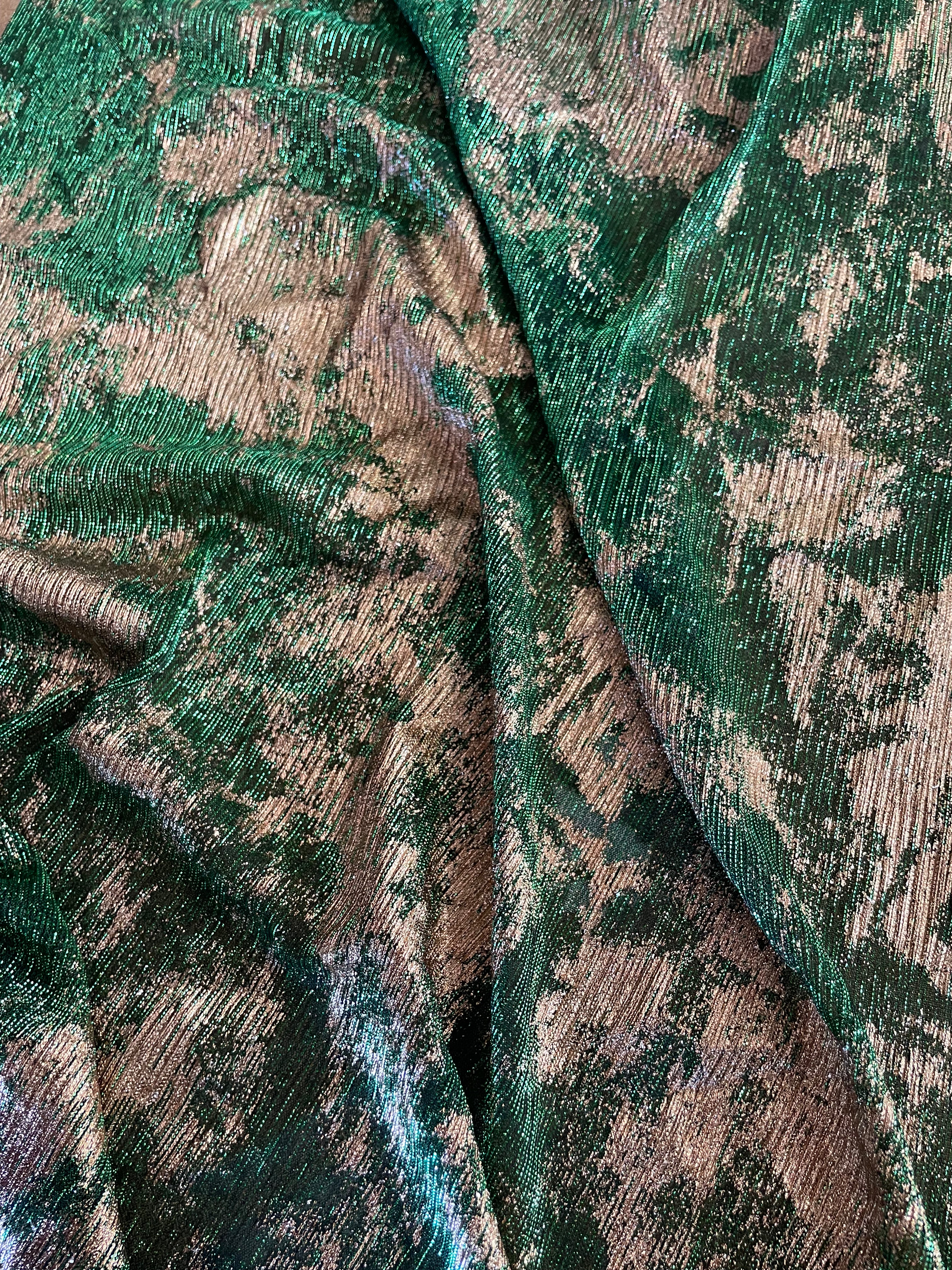 Coupon Maille lurex vert et doré