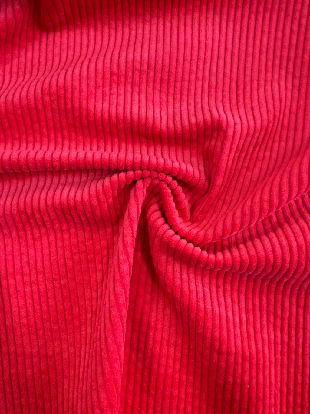 Coupon Velours côtelé coquelicot