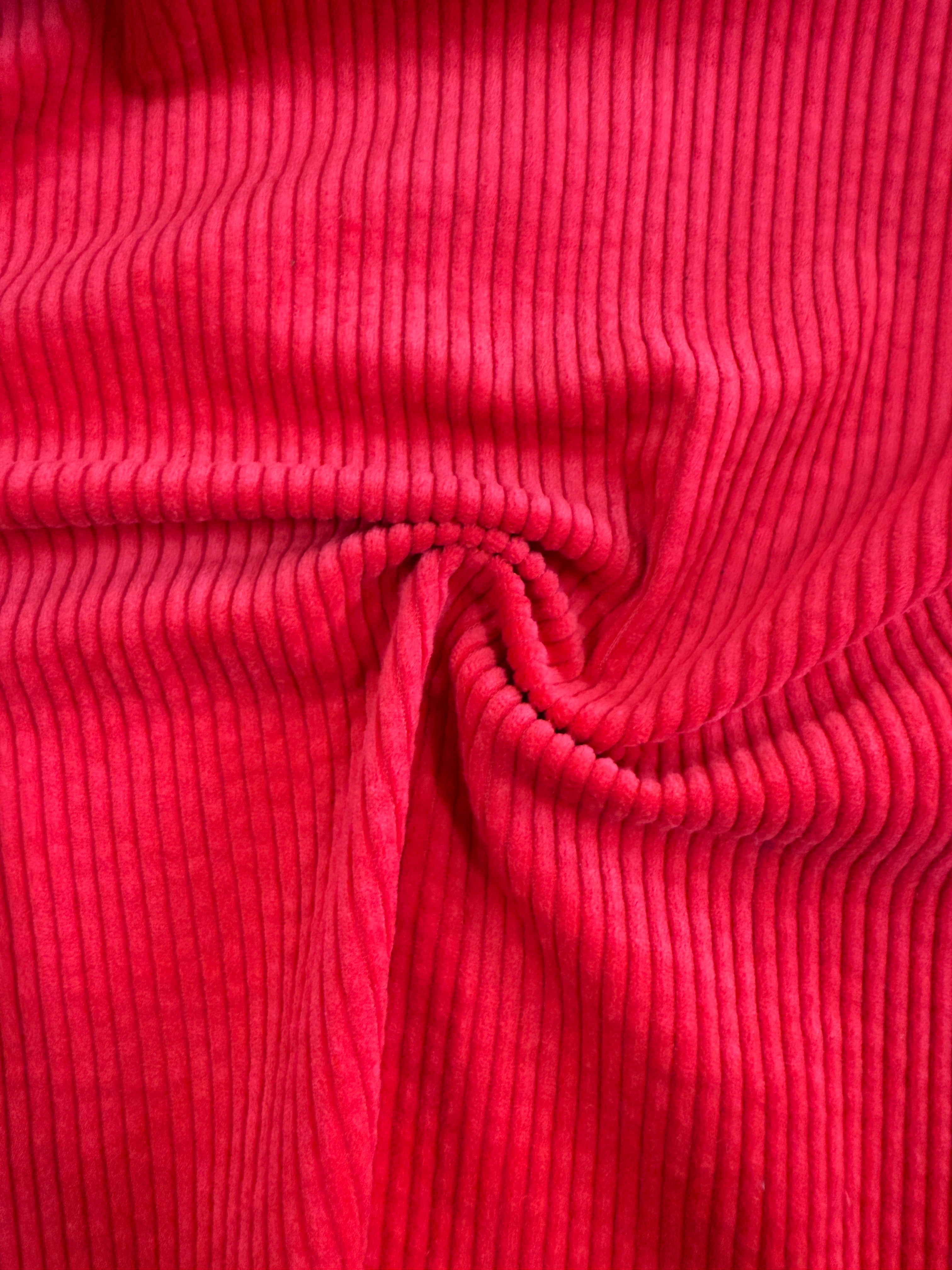 Coupon Velours côtelé coquelicot