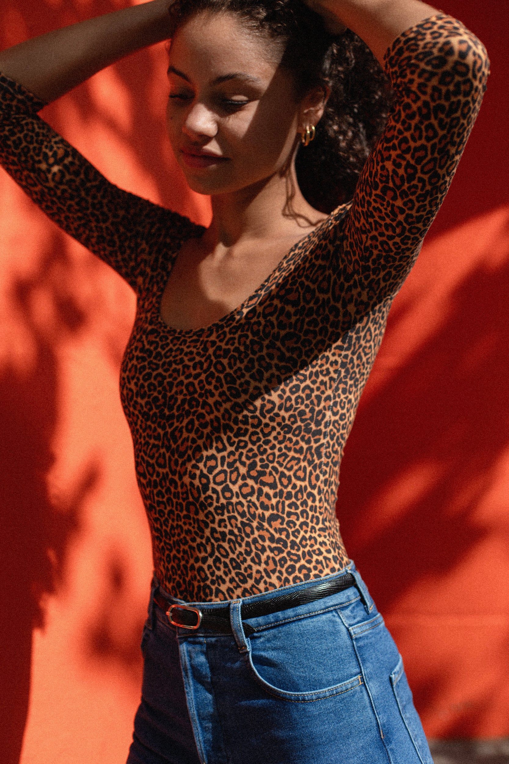 Body col rond léopard