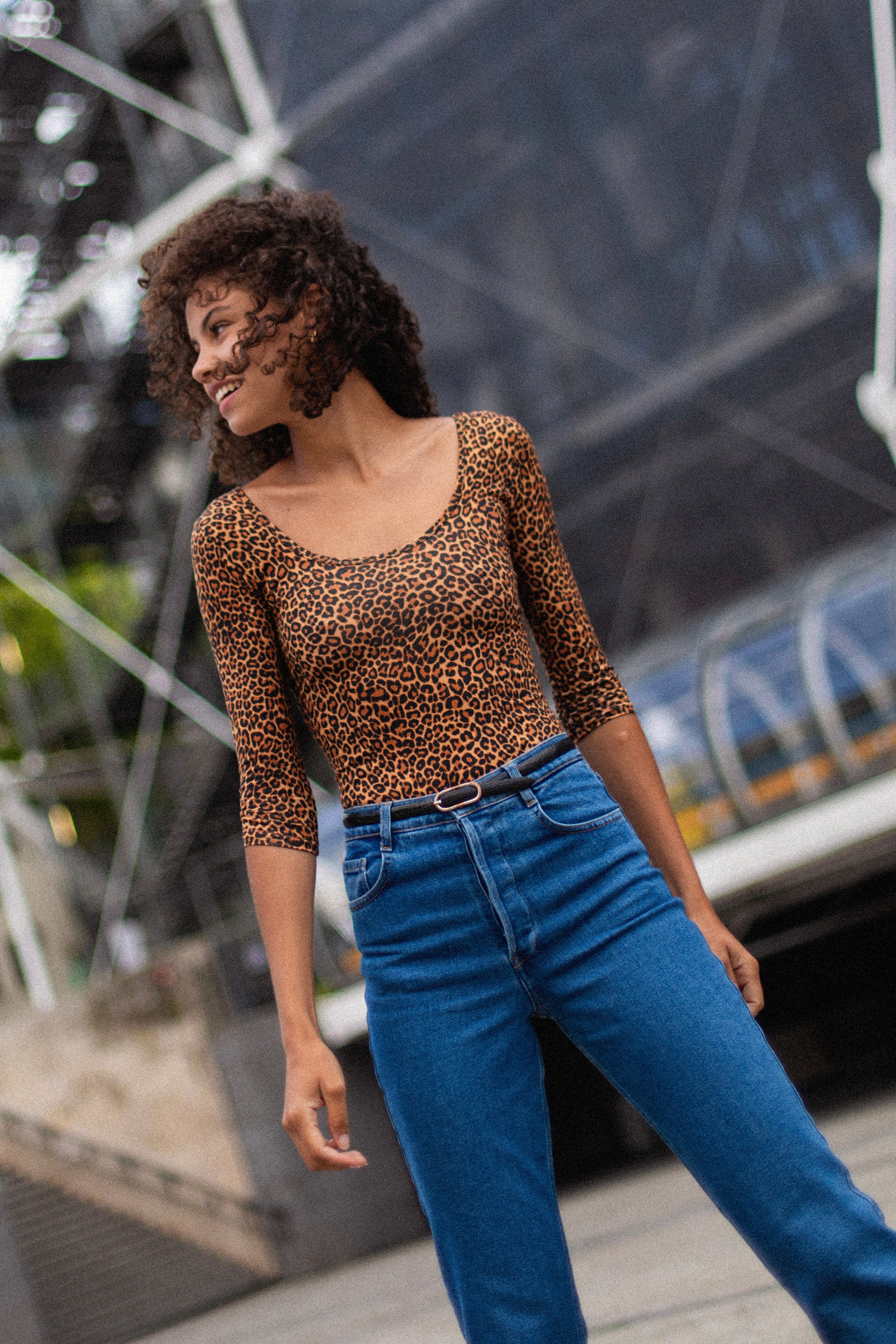 Body col rond léopard