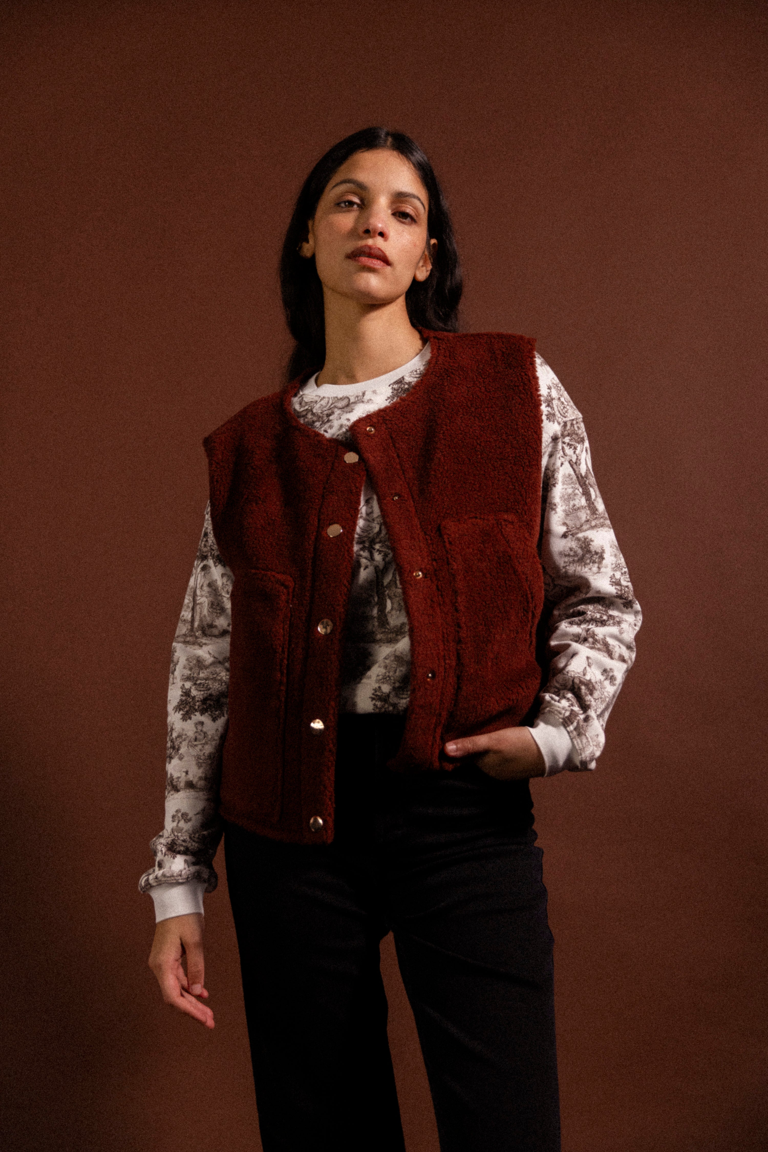 Gilet sans manches Brandy Brown