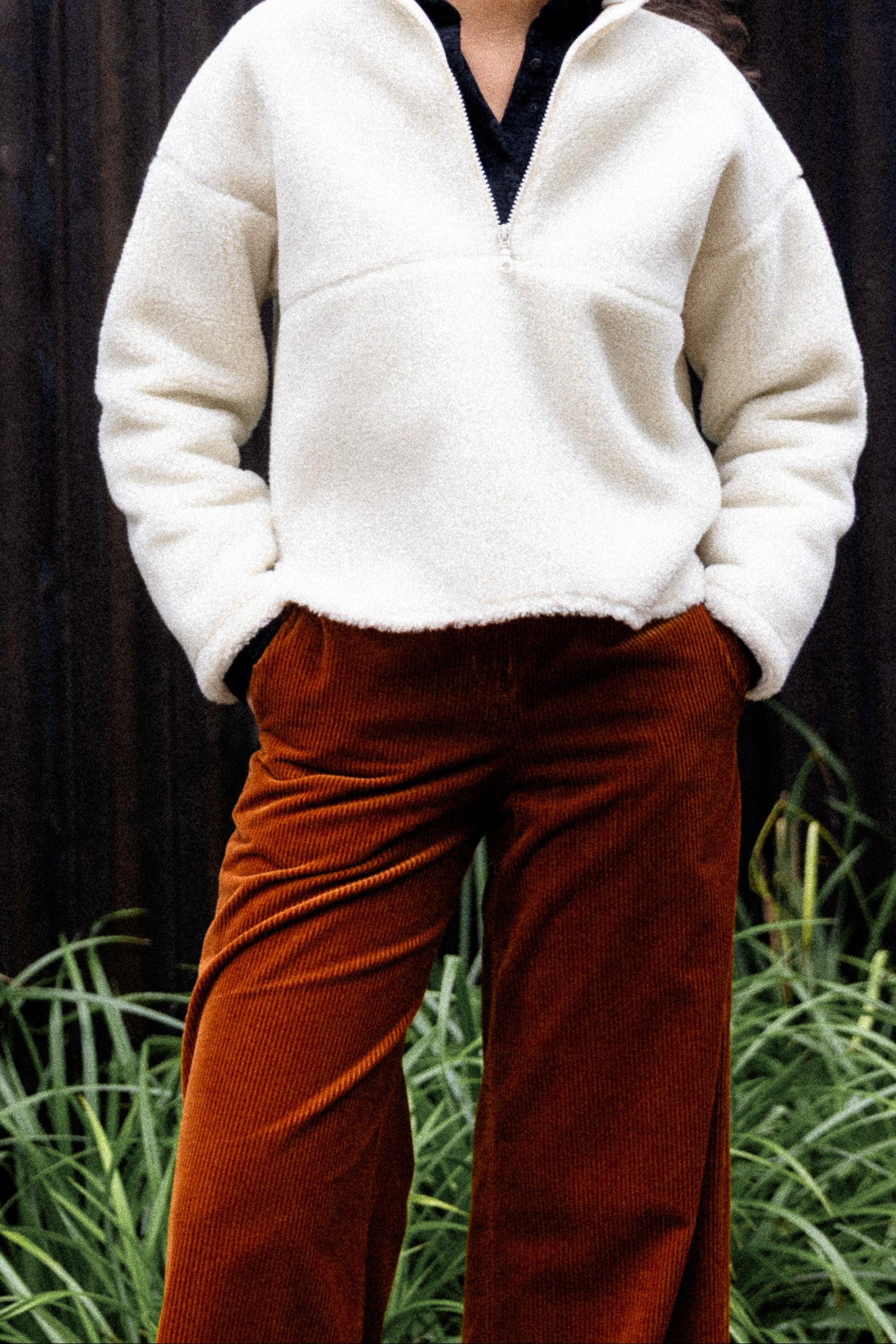 Pantalon ample velours toffee