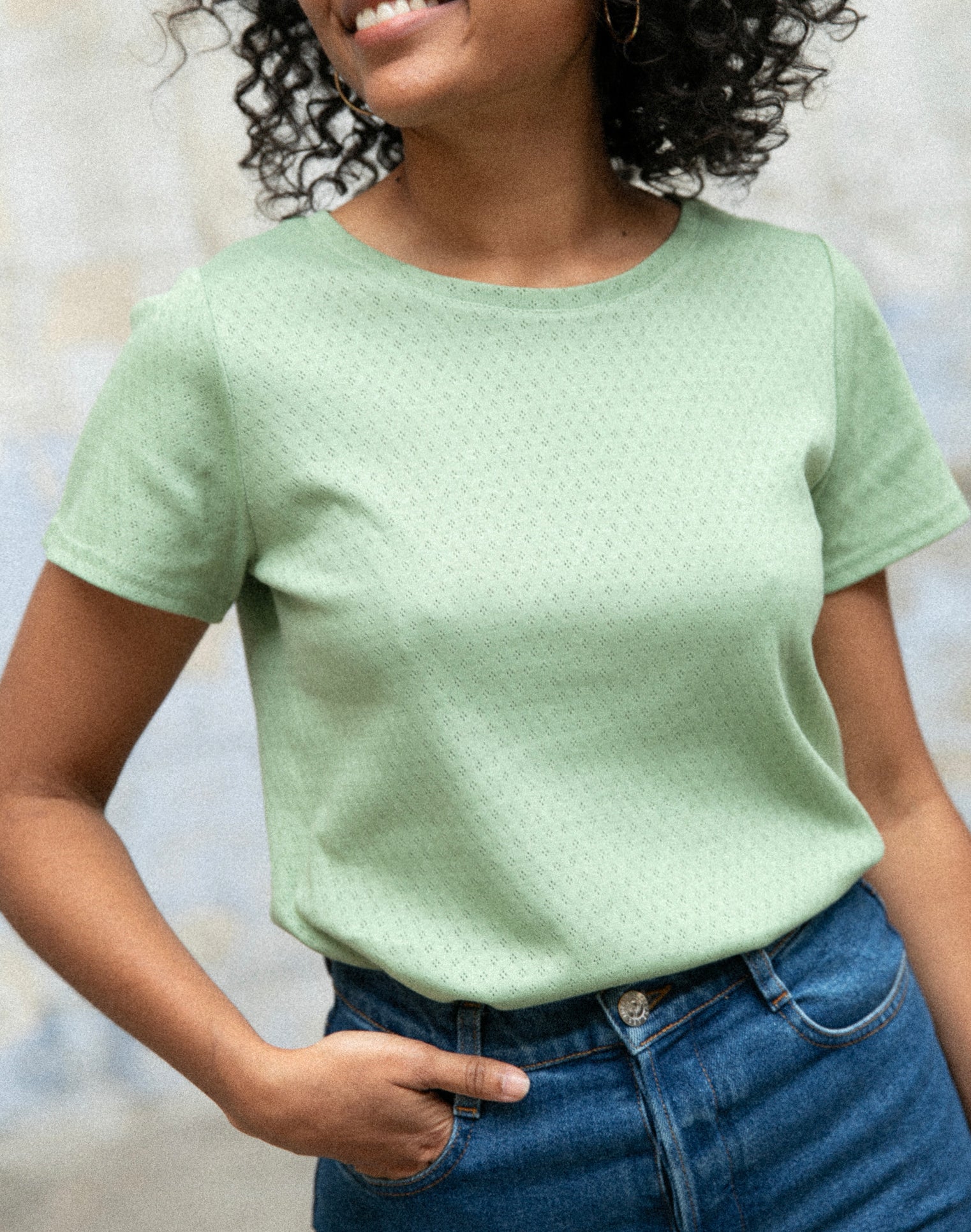 Provence openwork tee