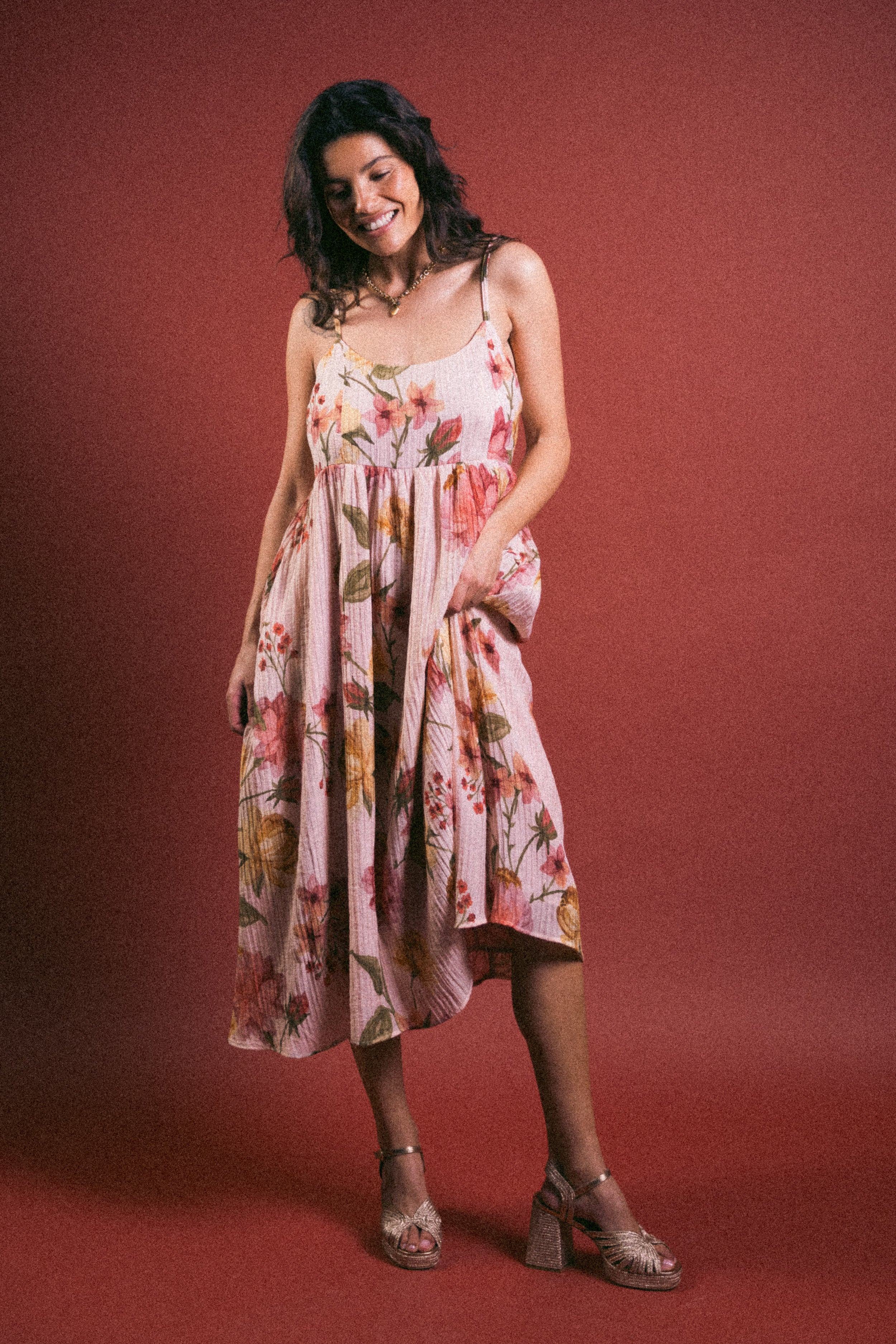 Robe bretelles Ava Peonies