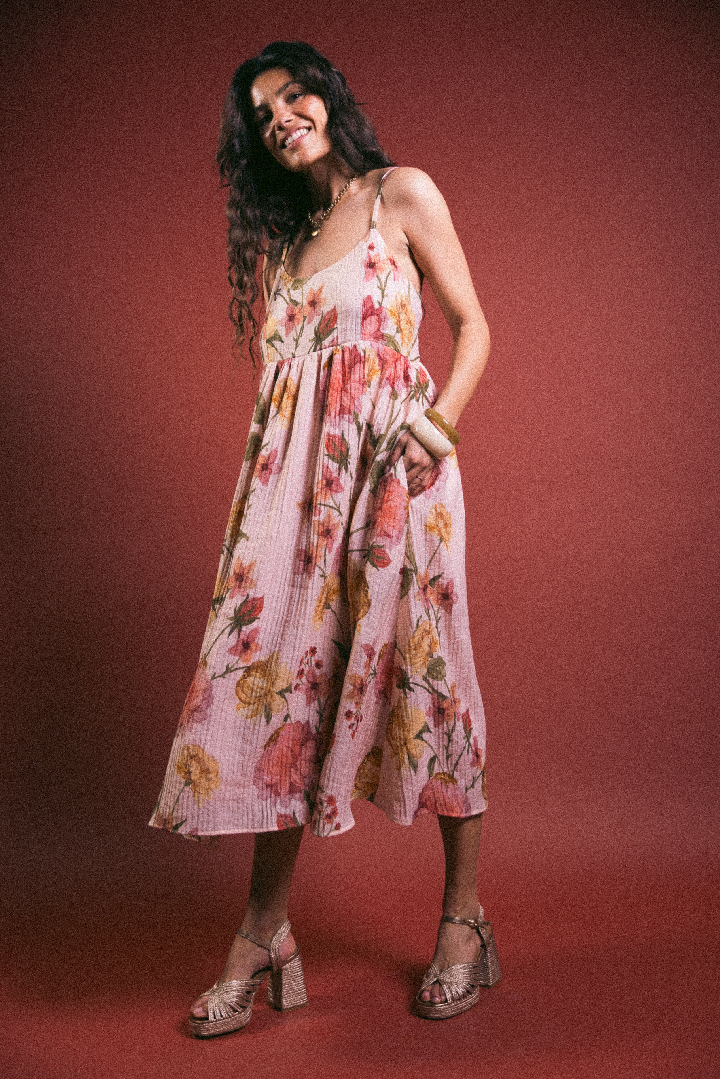 Robe bretelles Ava Peonies