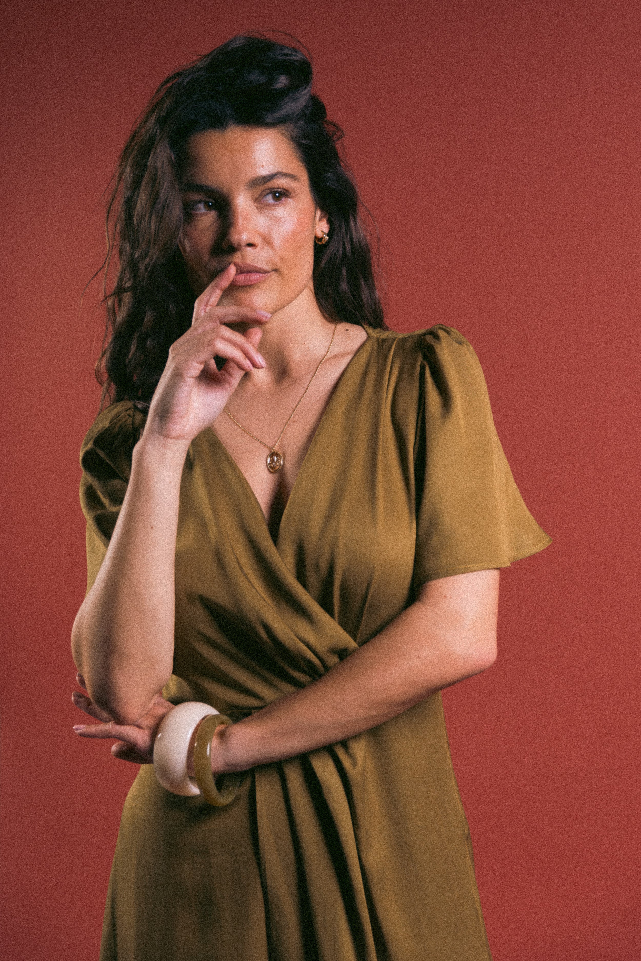 Robe drapée Jane Olive