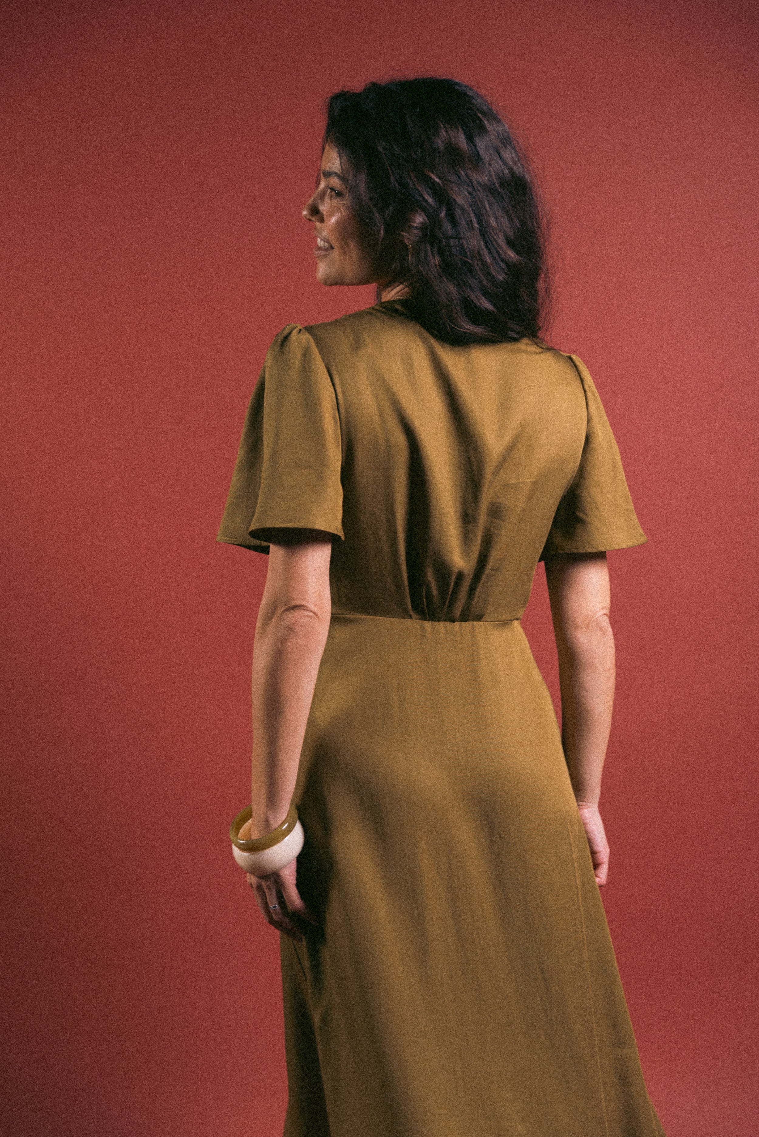 Robe drapée Jane Olive