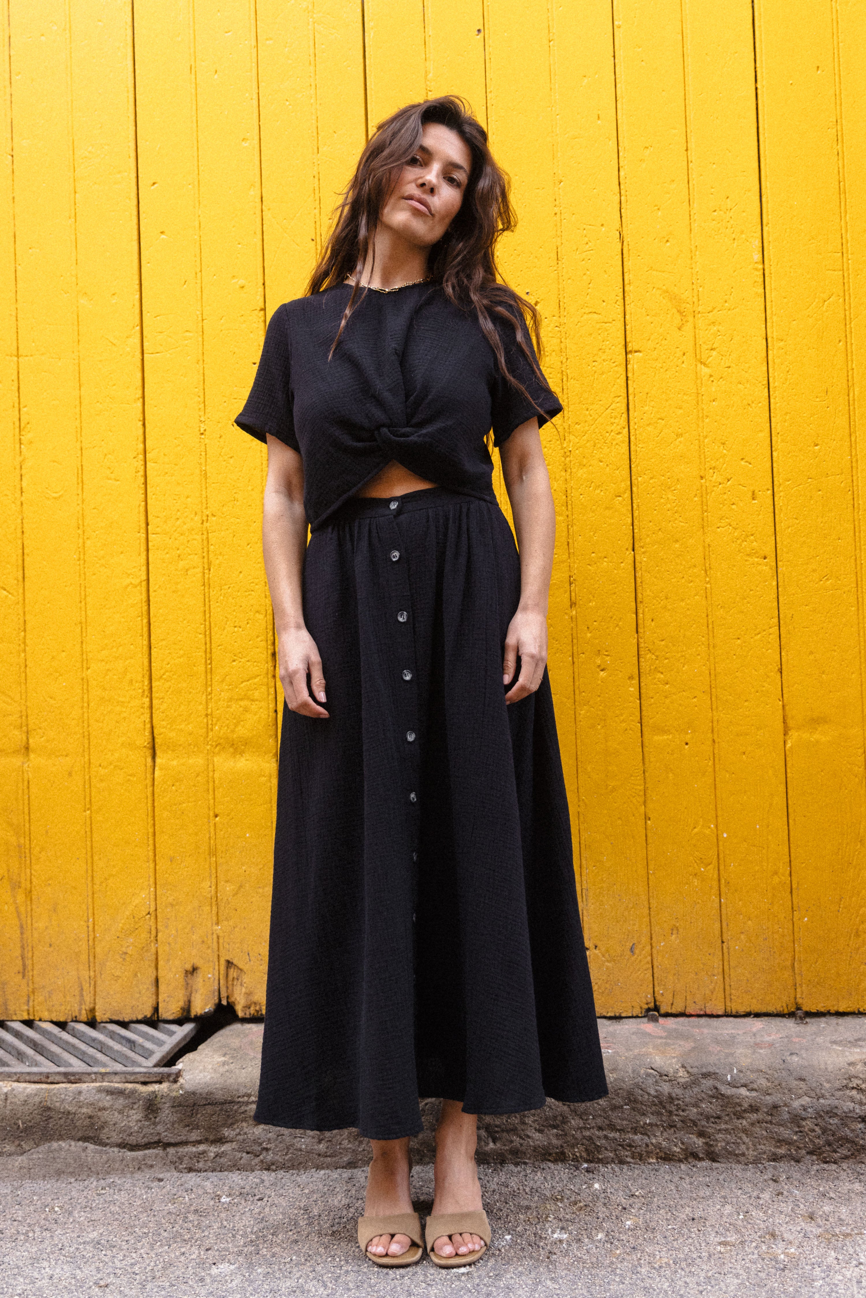 Jupe maxi boutonnée Lina