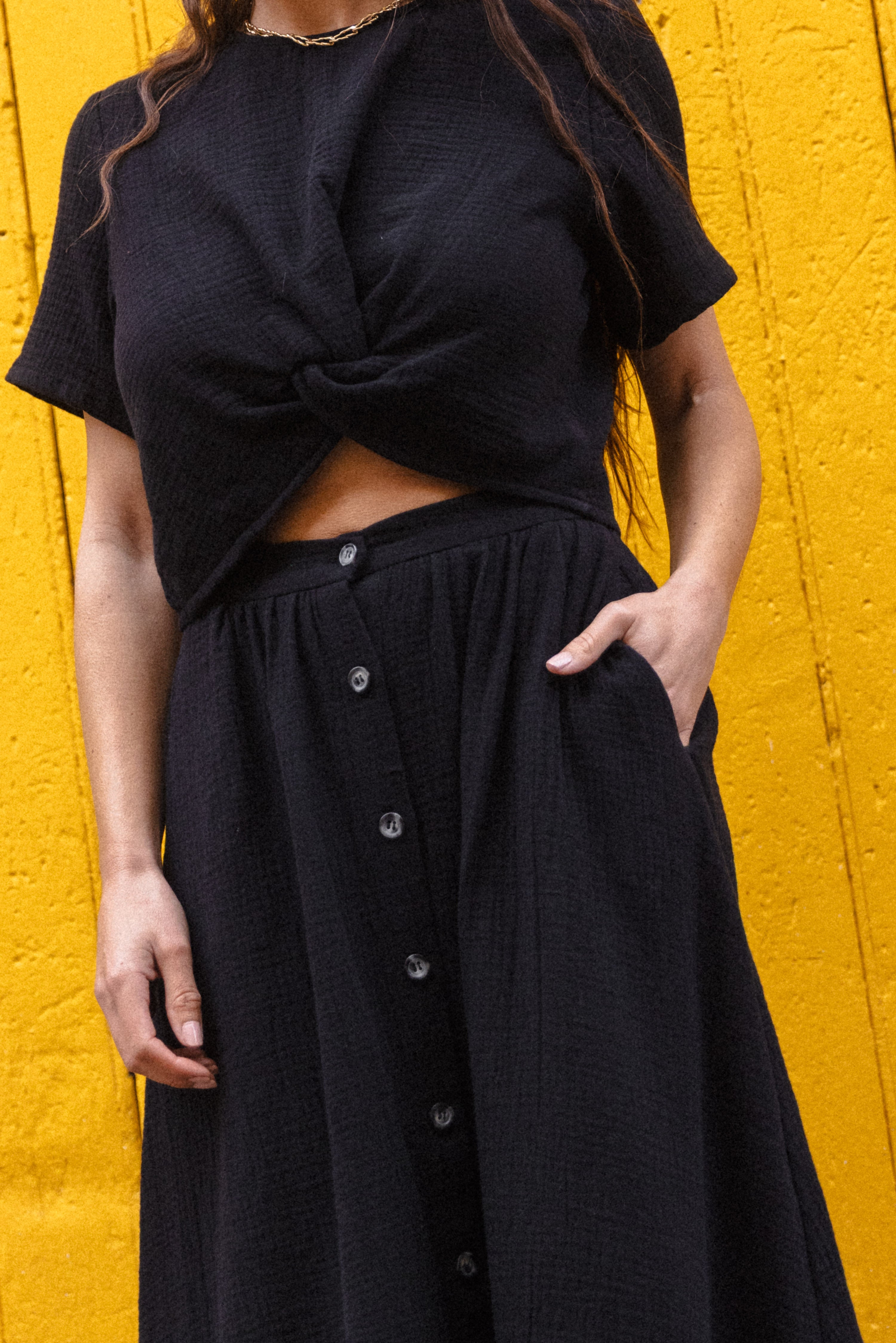 Jupe maxi boutonnée Lina