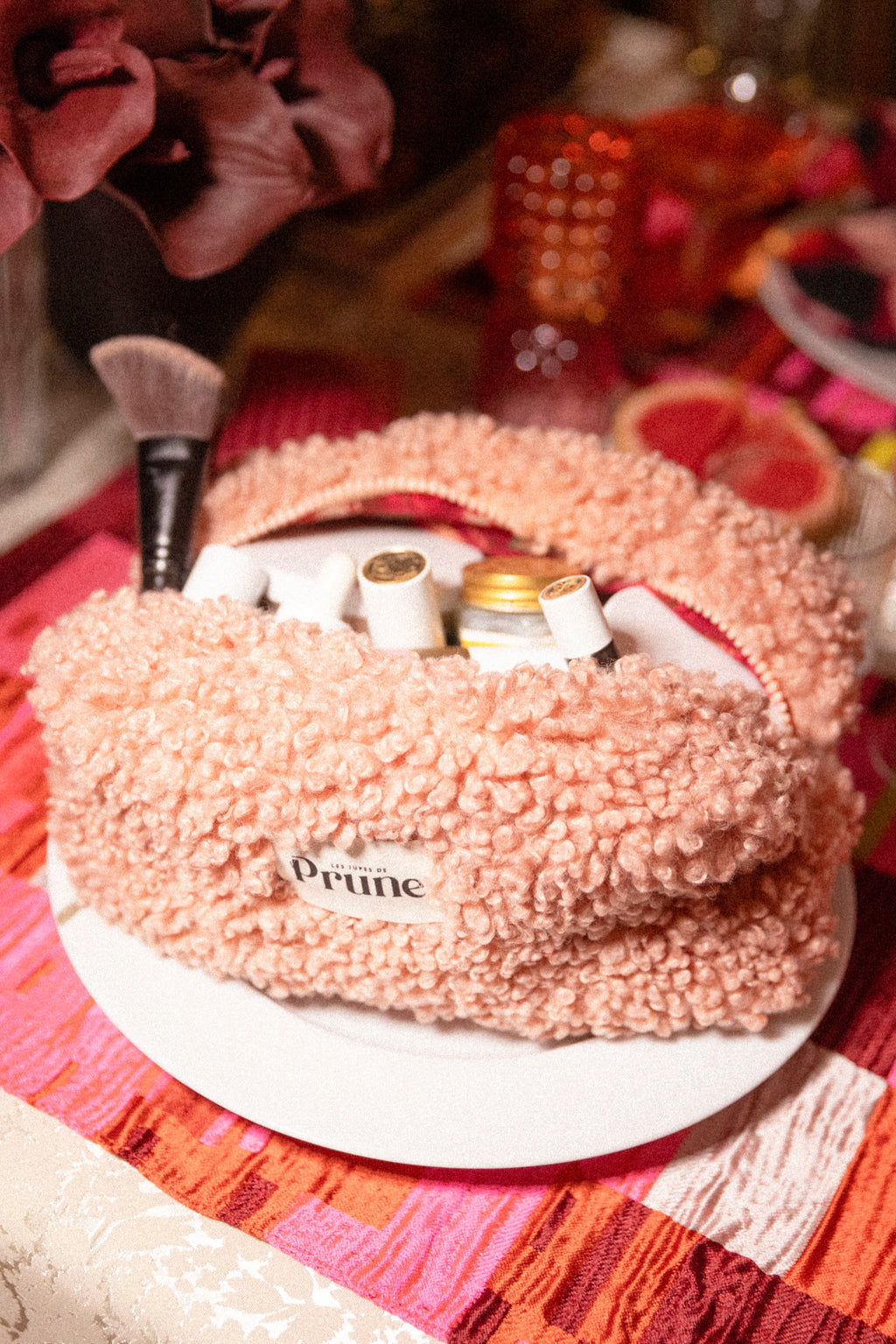 Pink teddy bear pencil case