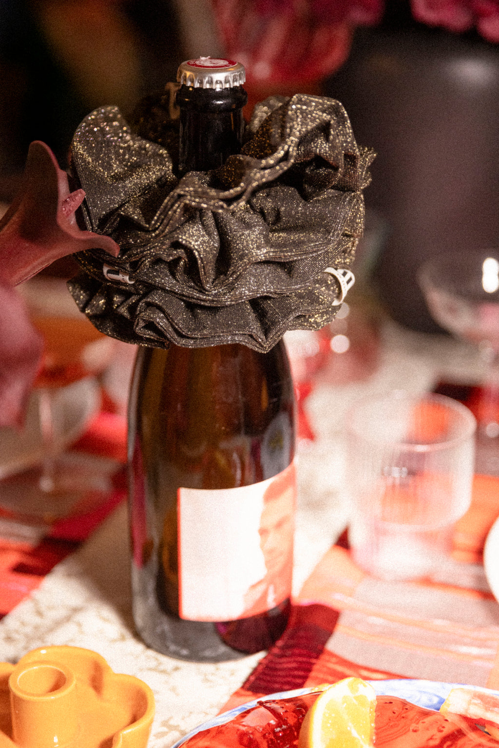 Gold lamé scrunchie