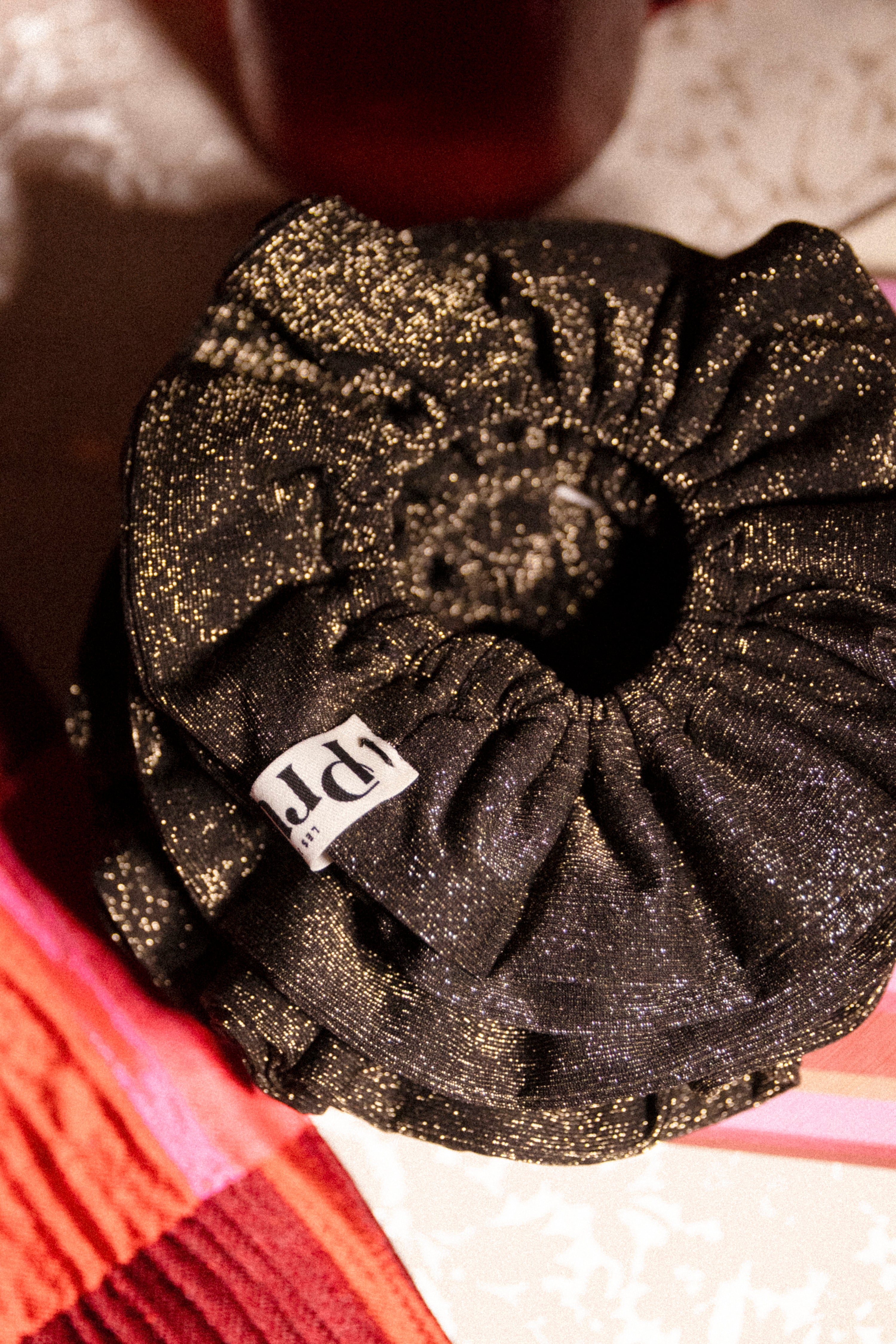 Gold lamé scrunchie